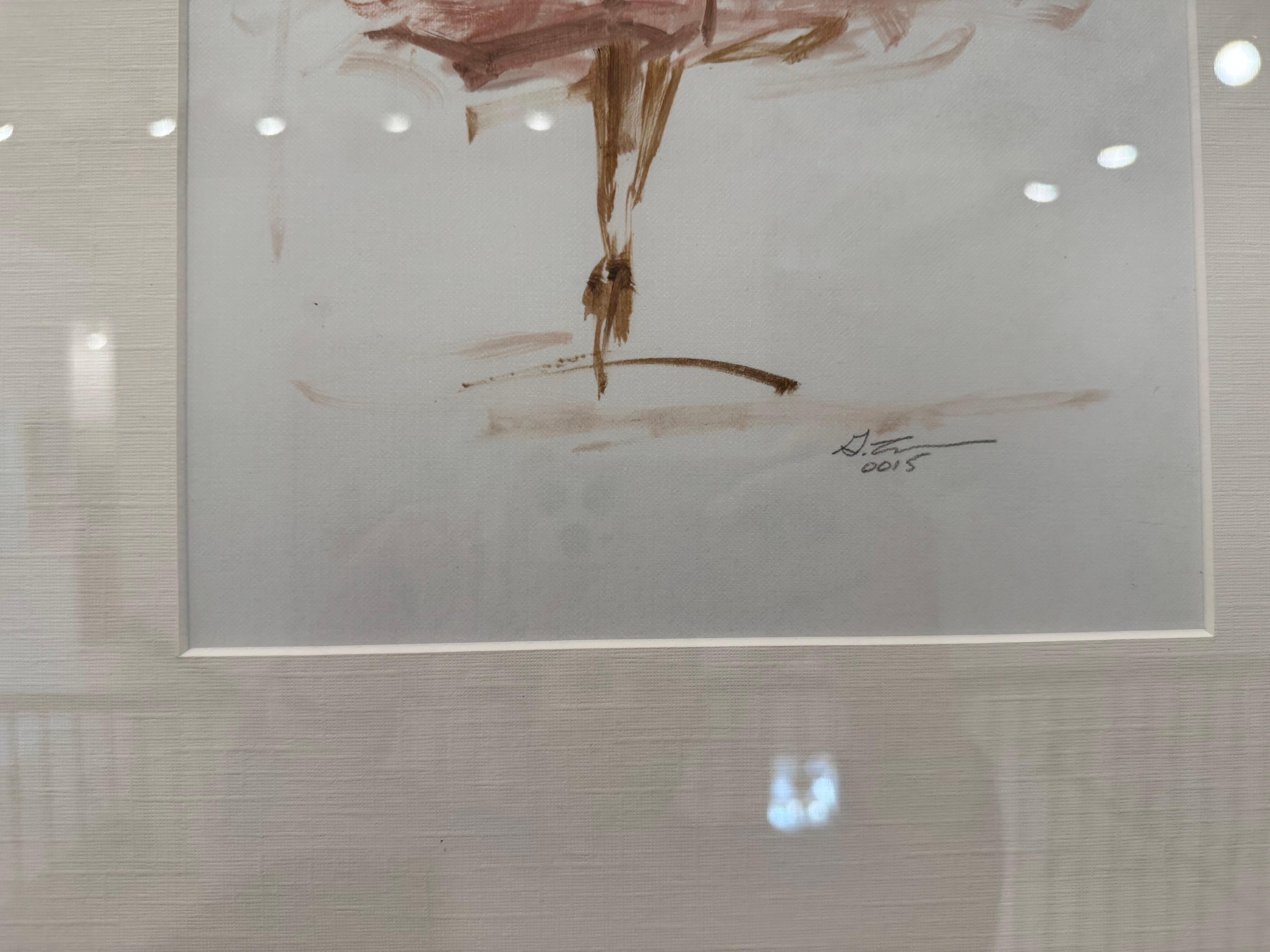 Ballerina Studie 0015 von Geri Eubanks, Kleine impressionistische Figur, Öl auf Papier im Angebot 1