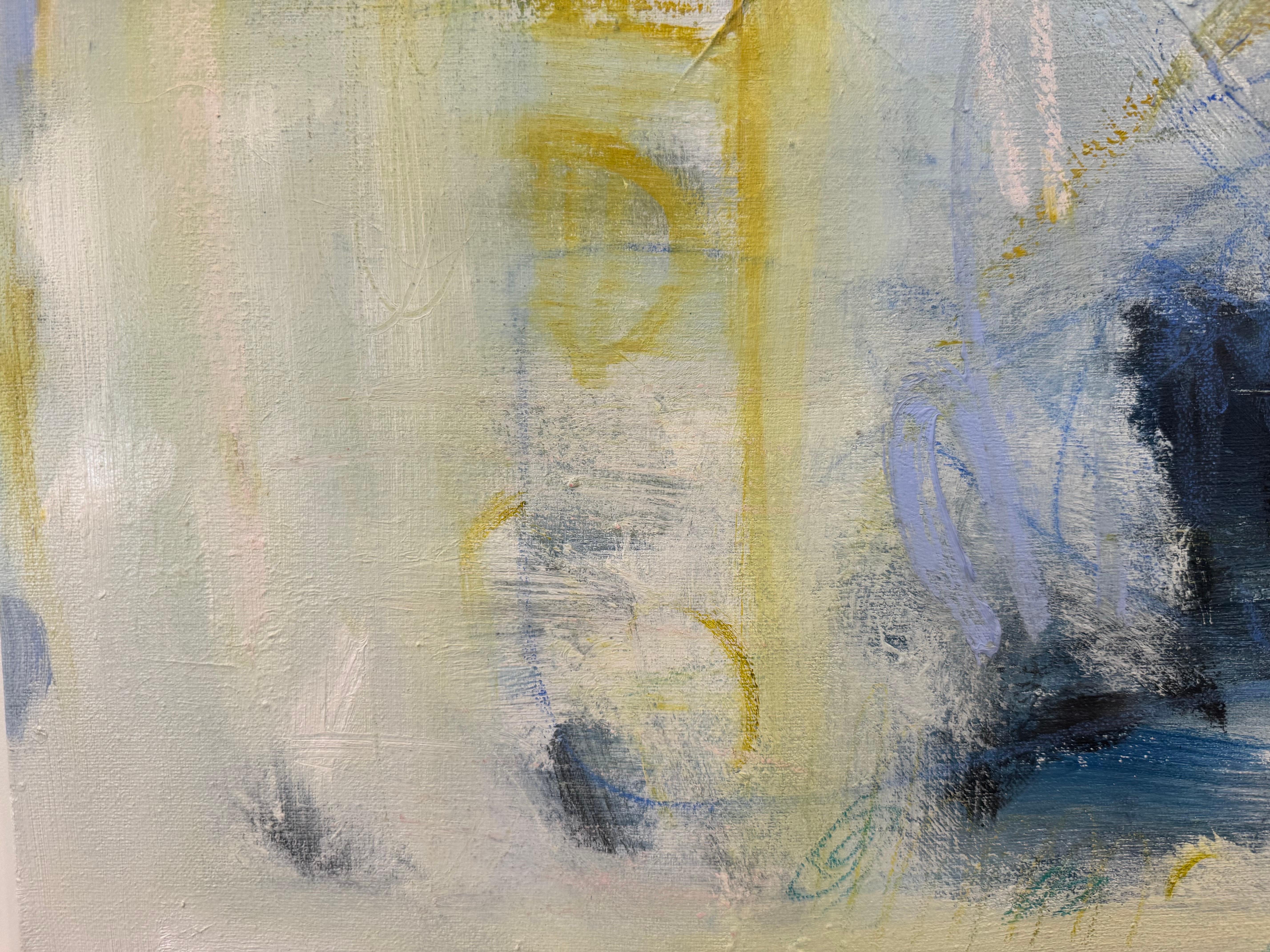 Happy Place II by Lily Harrington, Blue Abstract Painting on Canvas For Sale 5