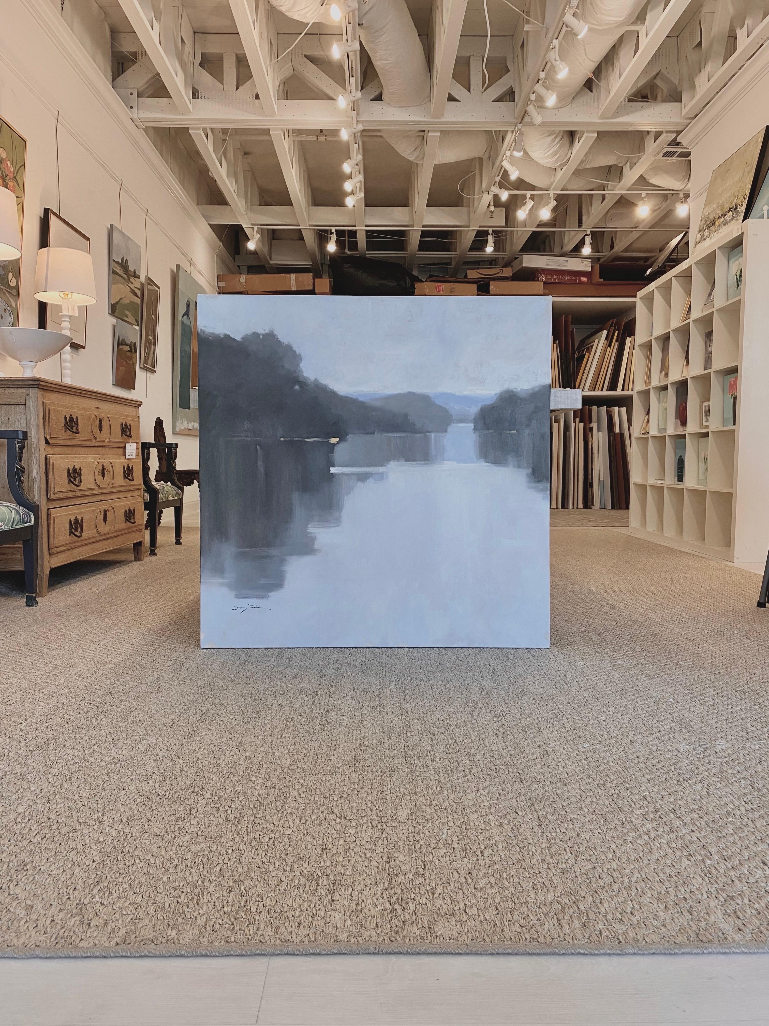 Distance Beyond von Sherrie Russ Levine, Quadratisches Landscapr-Gemälde im Angebot 1