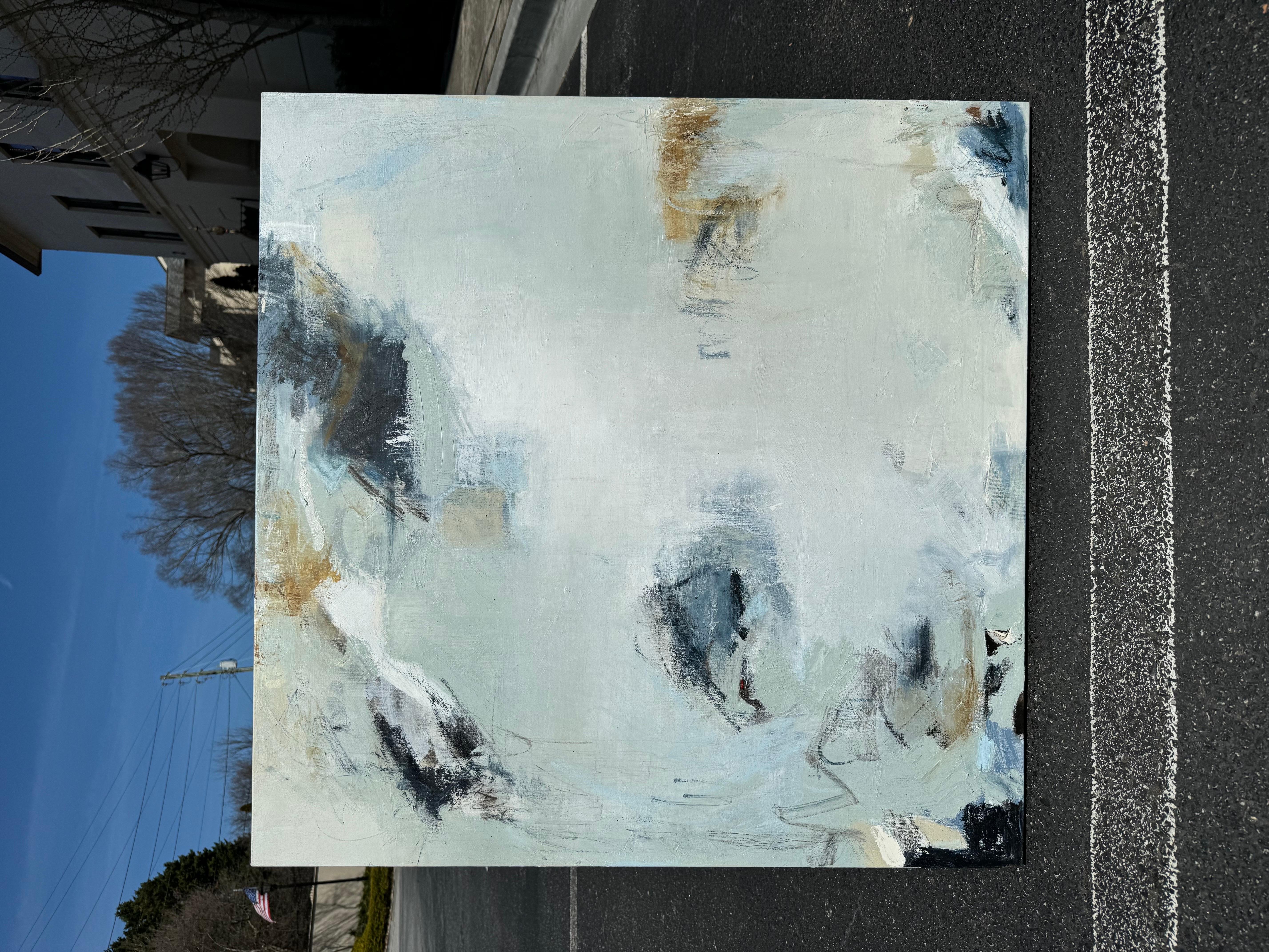 Everywhere by Lily Harrington, Soft Blue Abstract Painting on Canvas 2