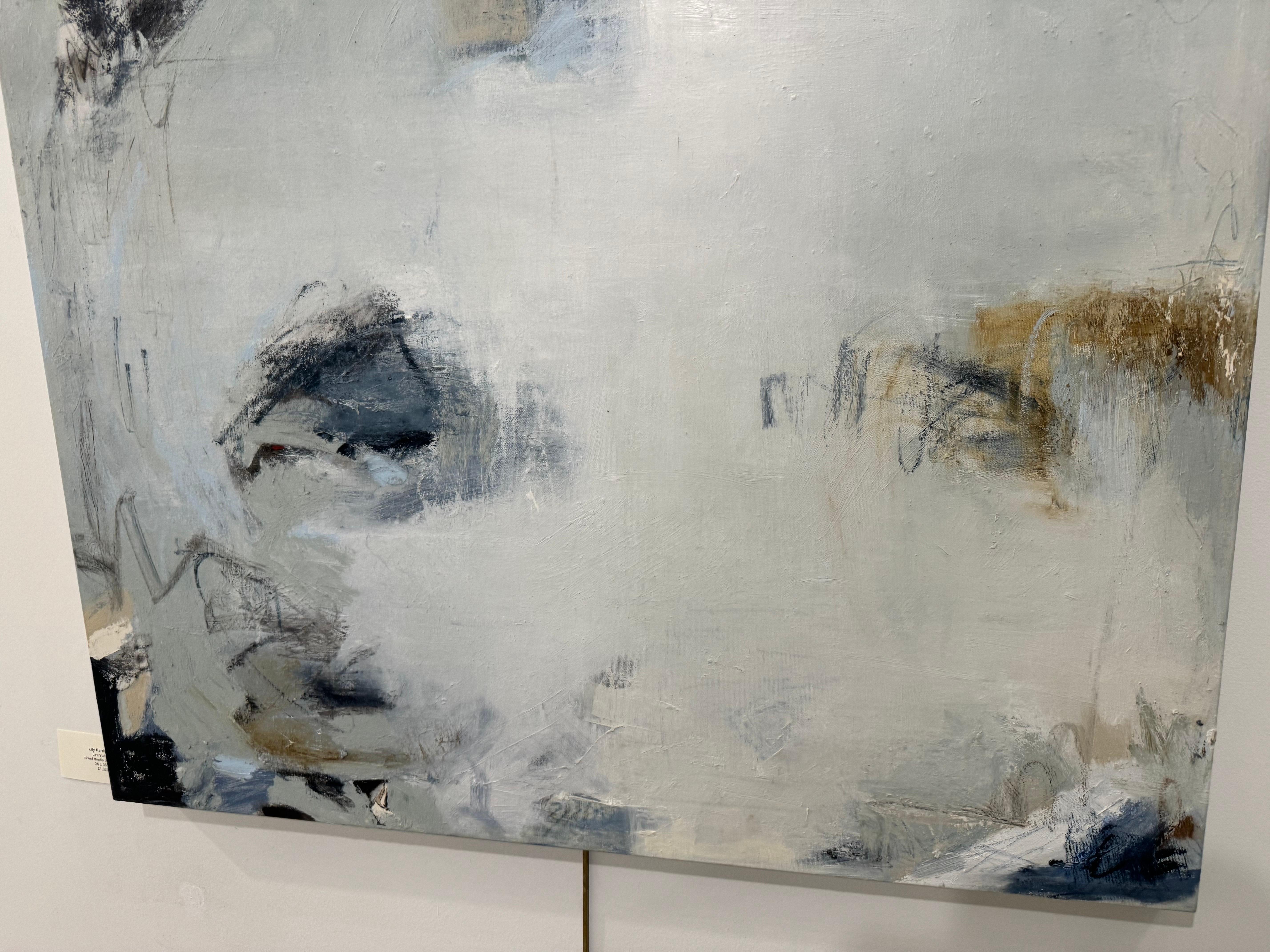 Everywhere by Lily Harrington, Soft Blue Abstract Painting on Canvas 4