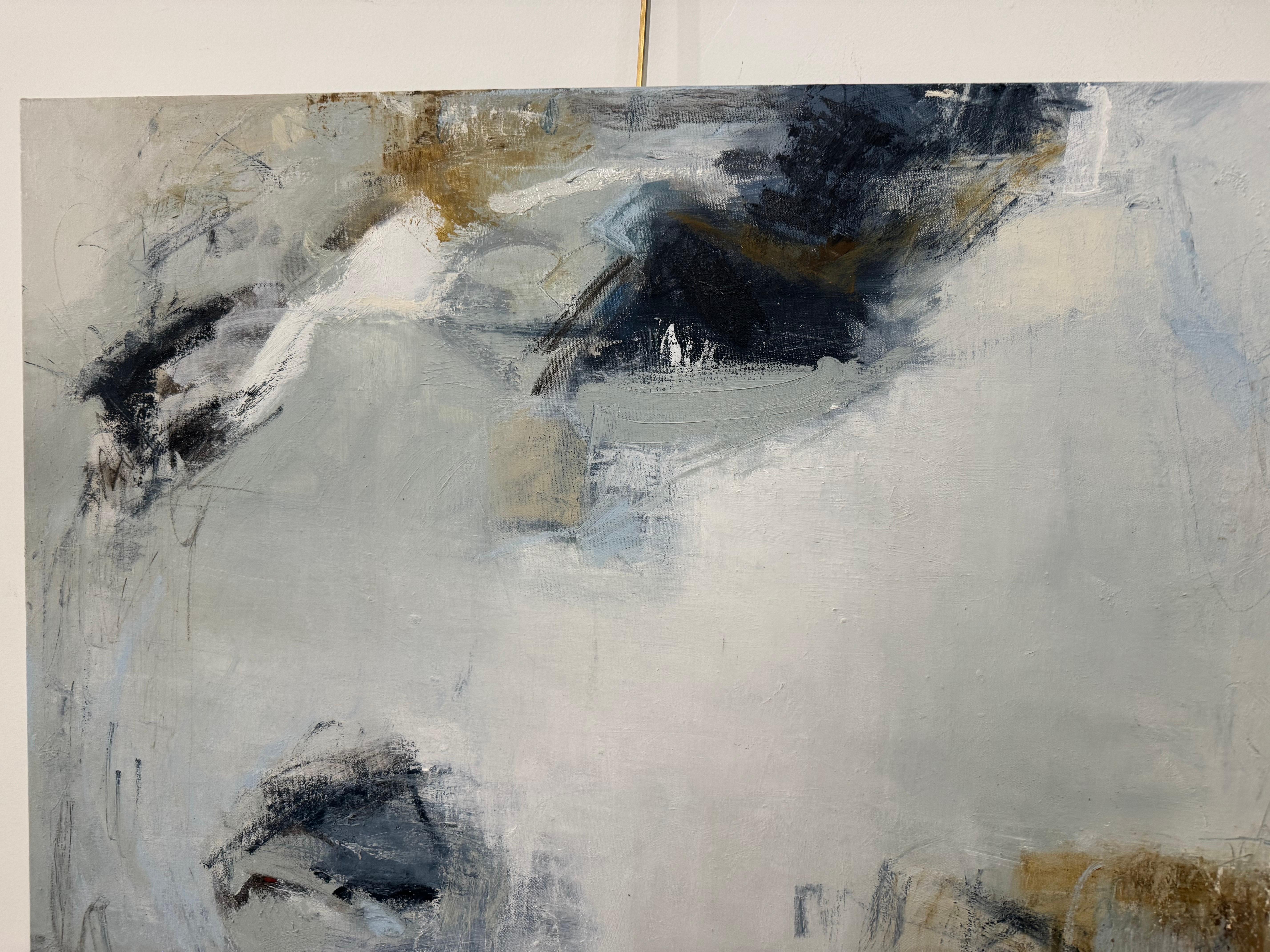 Everywhere by Lily Harrington, Soft Blue Abstract Painting on Canvas 5