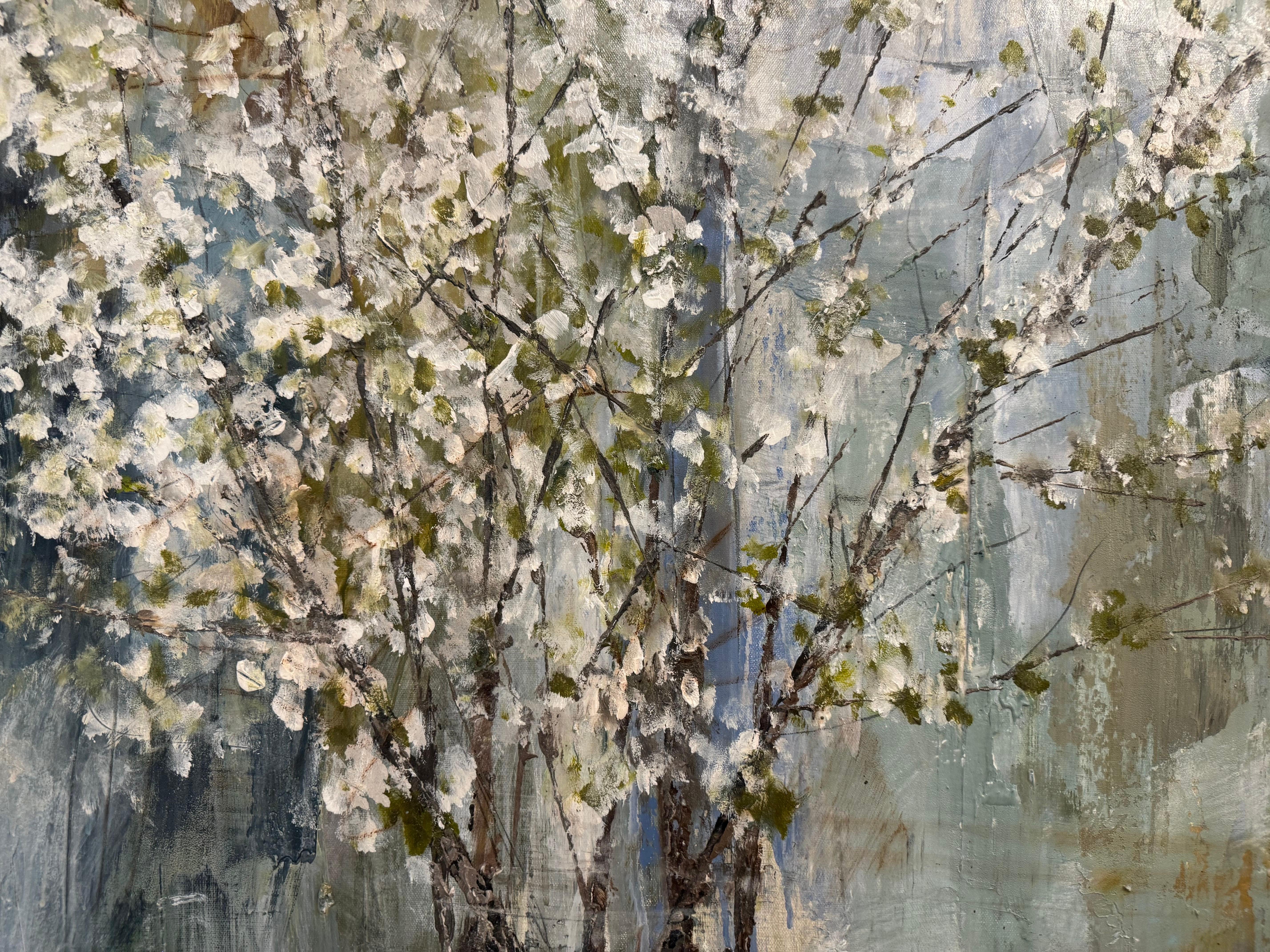 White Quince by Melissa Payne Baker, Contemporary Floral Canvas Painting 5