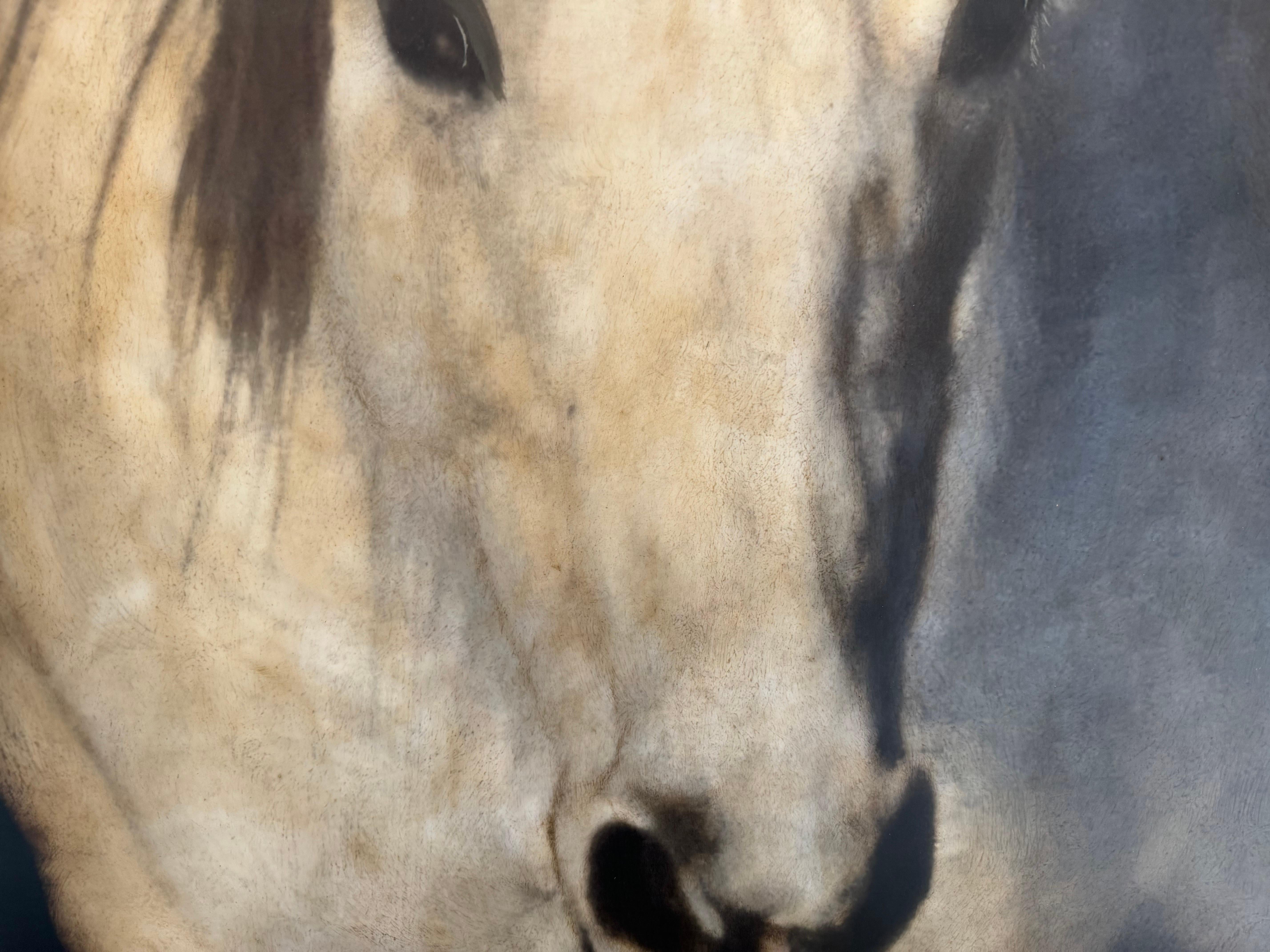 Close Encounter by Dawne Raulet Contemporary Horse Mixed Media with Black, White For Sale 4