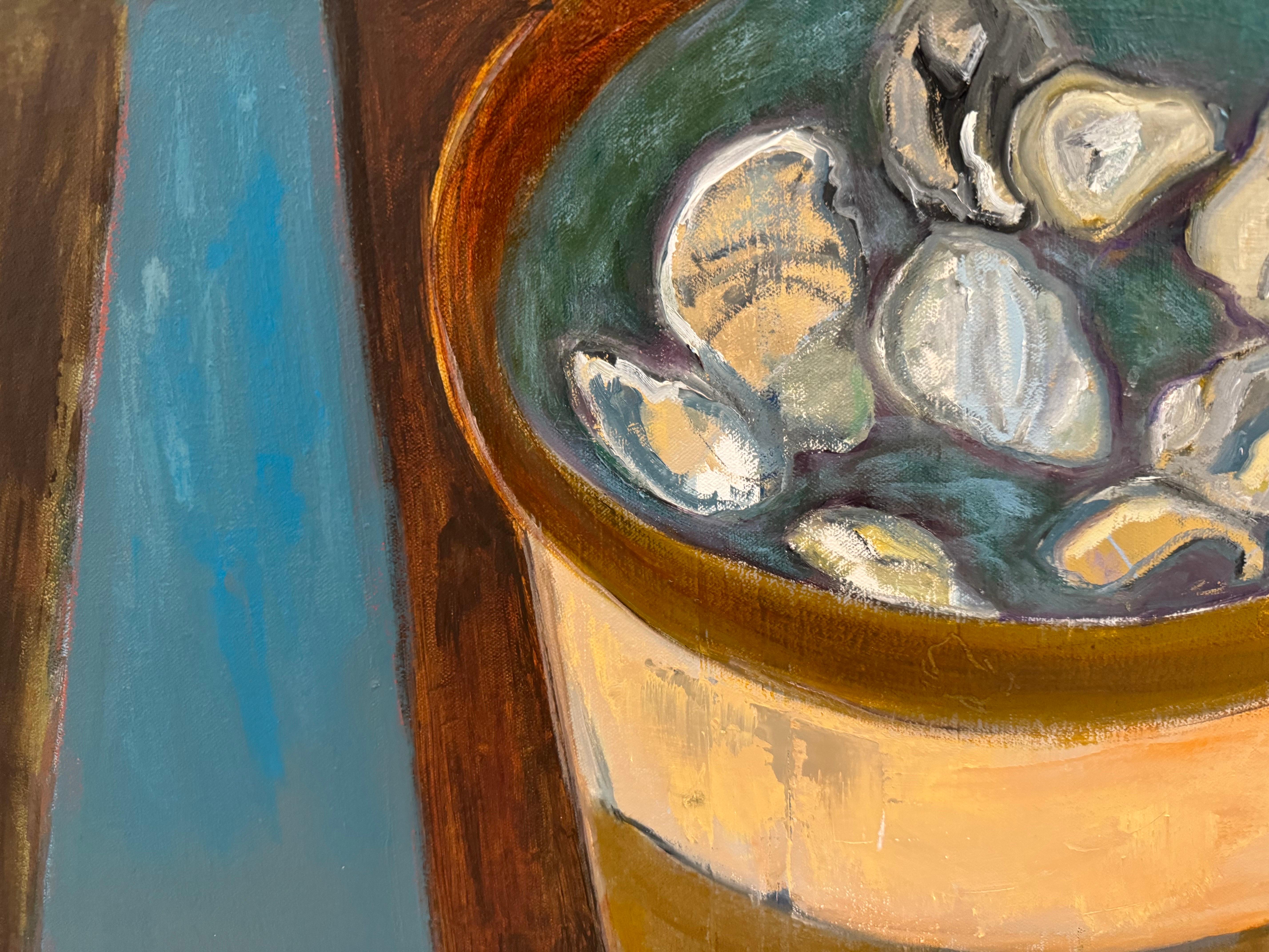 Oyster Watch by Anne Harney, Contemporary Interior Still Life Painting For Sale 3