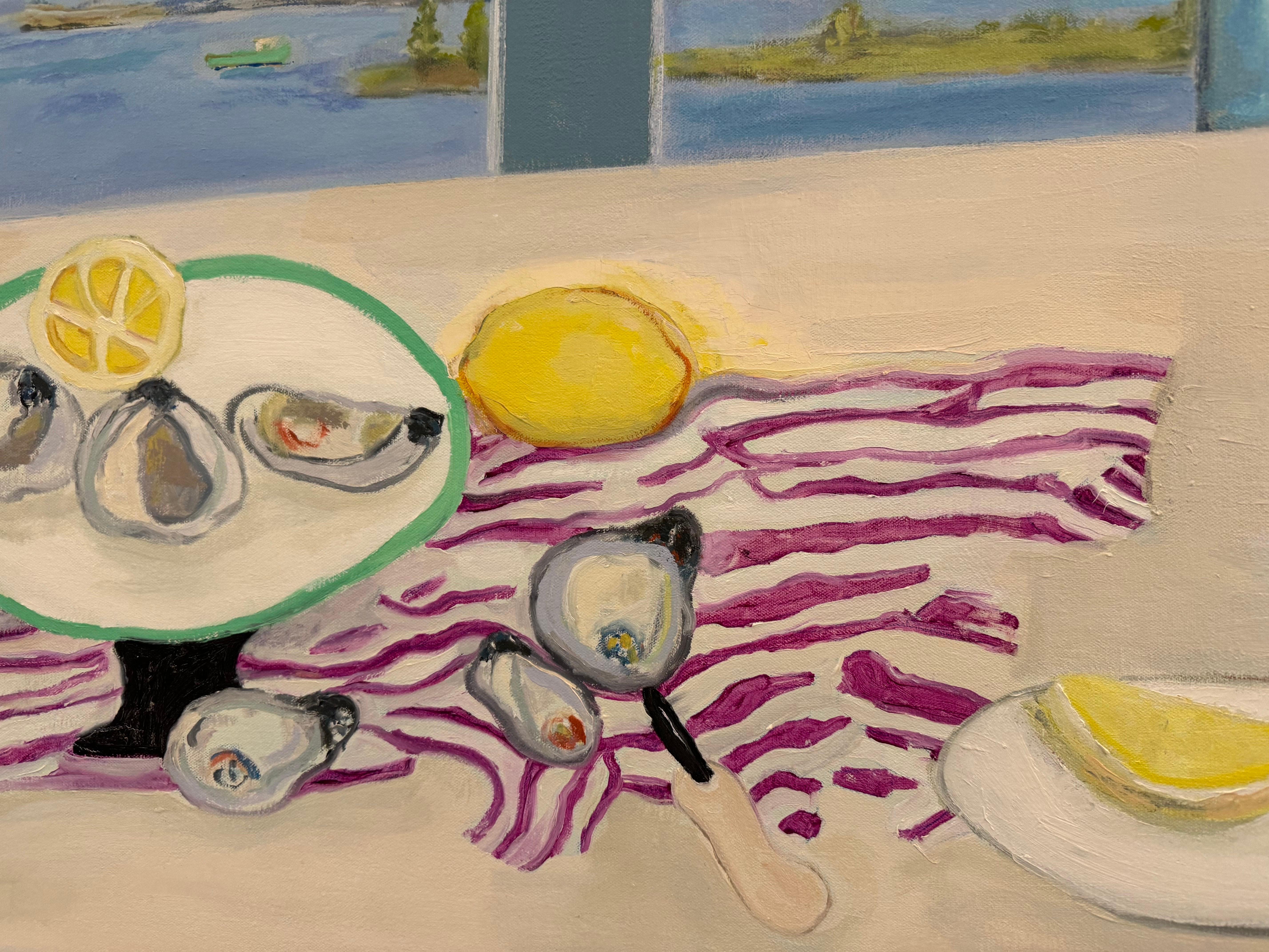 Oyster Watch by Anne Harney, Contemporary Interior Still Life Painting For Sale 5