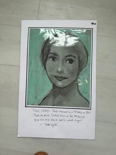 Julie by Rene Leroy, French Cubist Figurative Painting on Carton