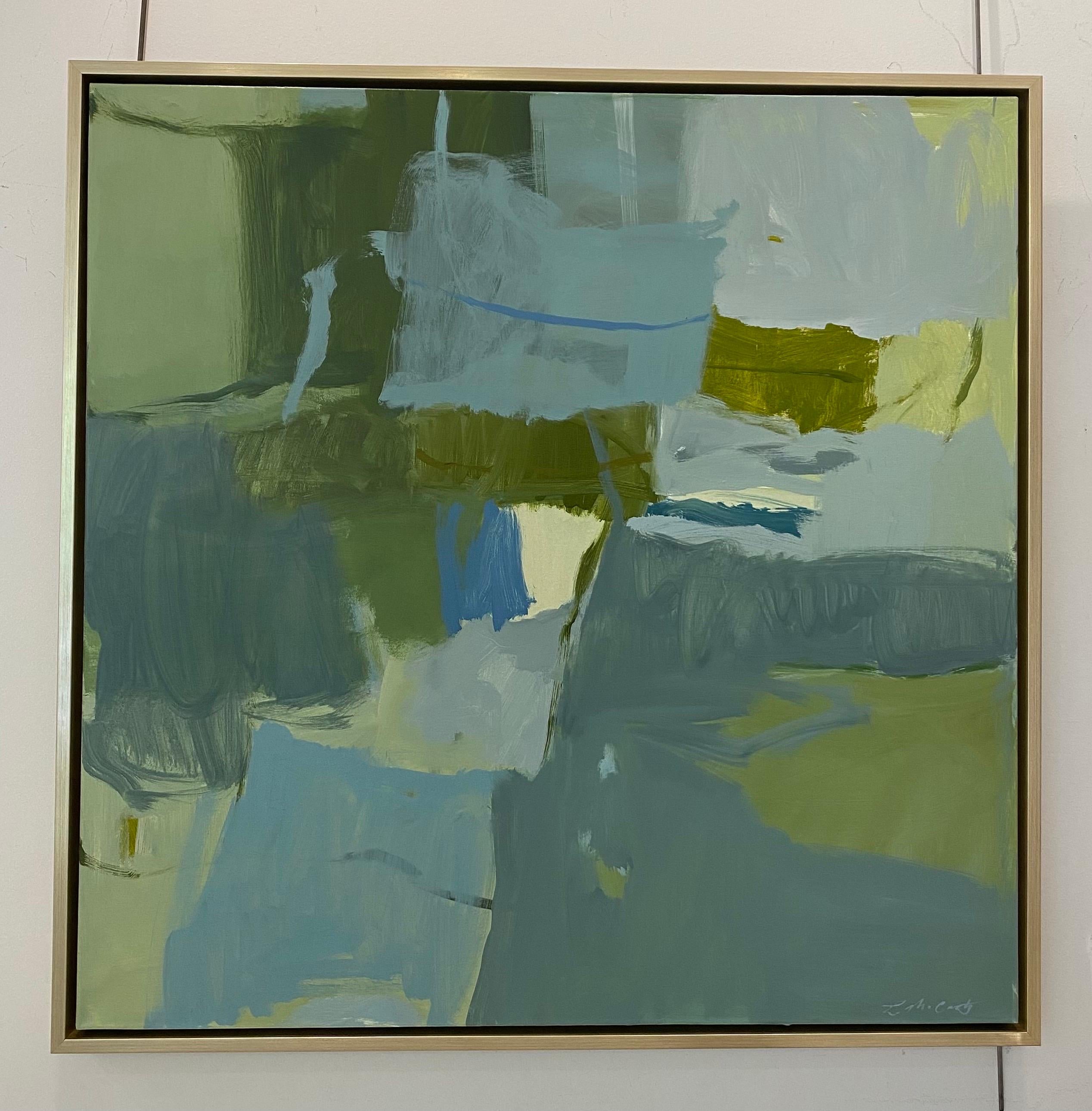 Deux contre trois par Laura McCarty, grande toile abstraite contemporaine encadrée 2