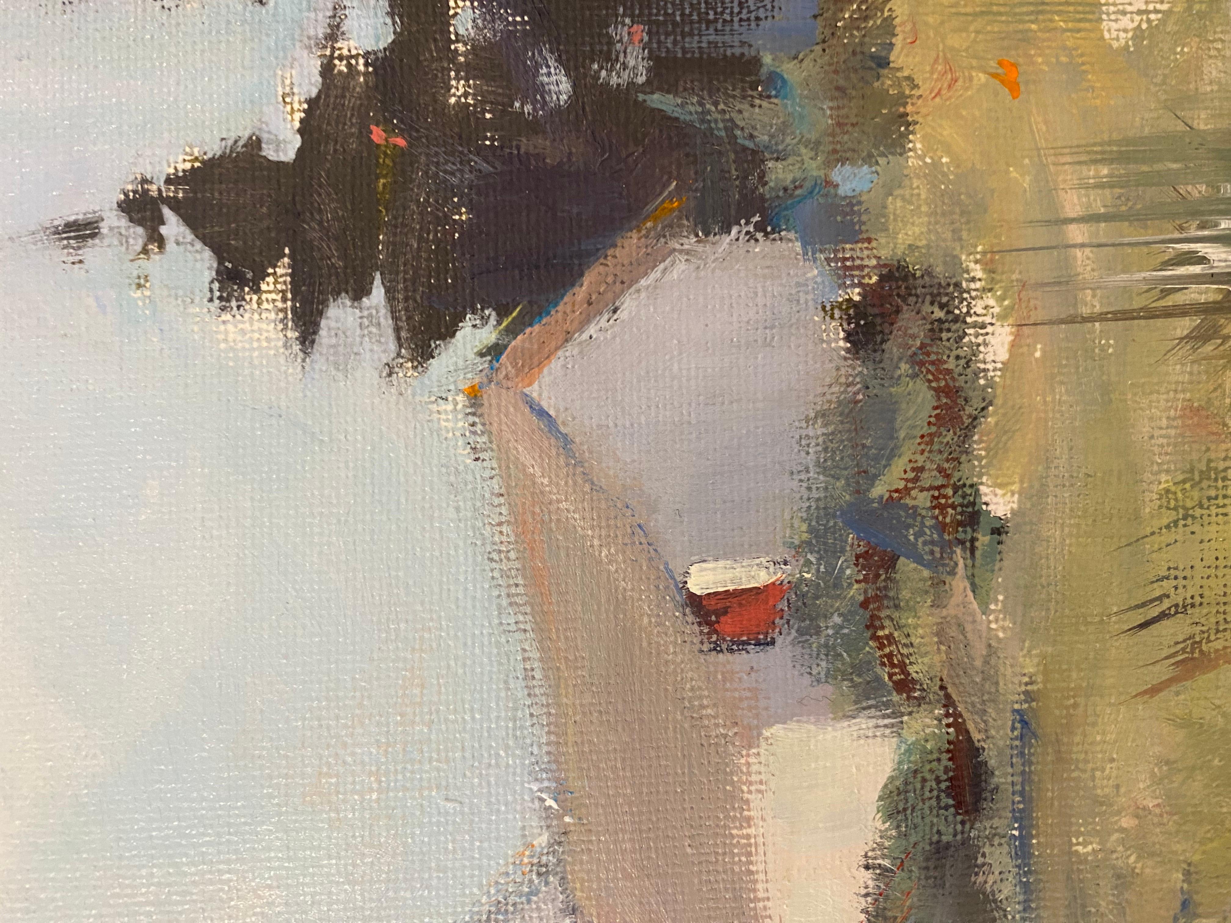 Seaside Cottage, Maine by Nancy Franke, Impressionist Framed Landscape Painting 2