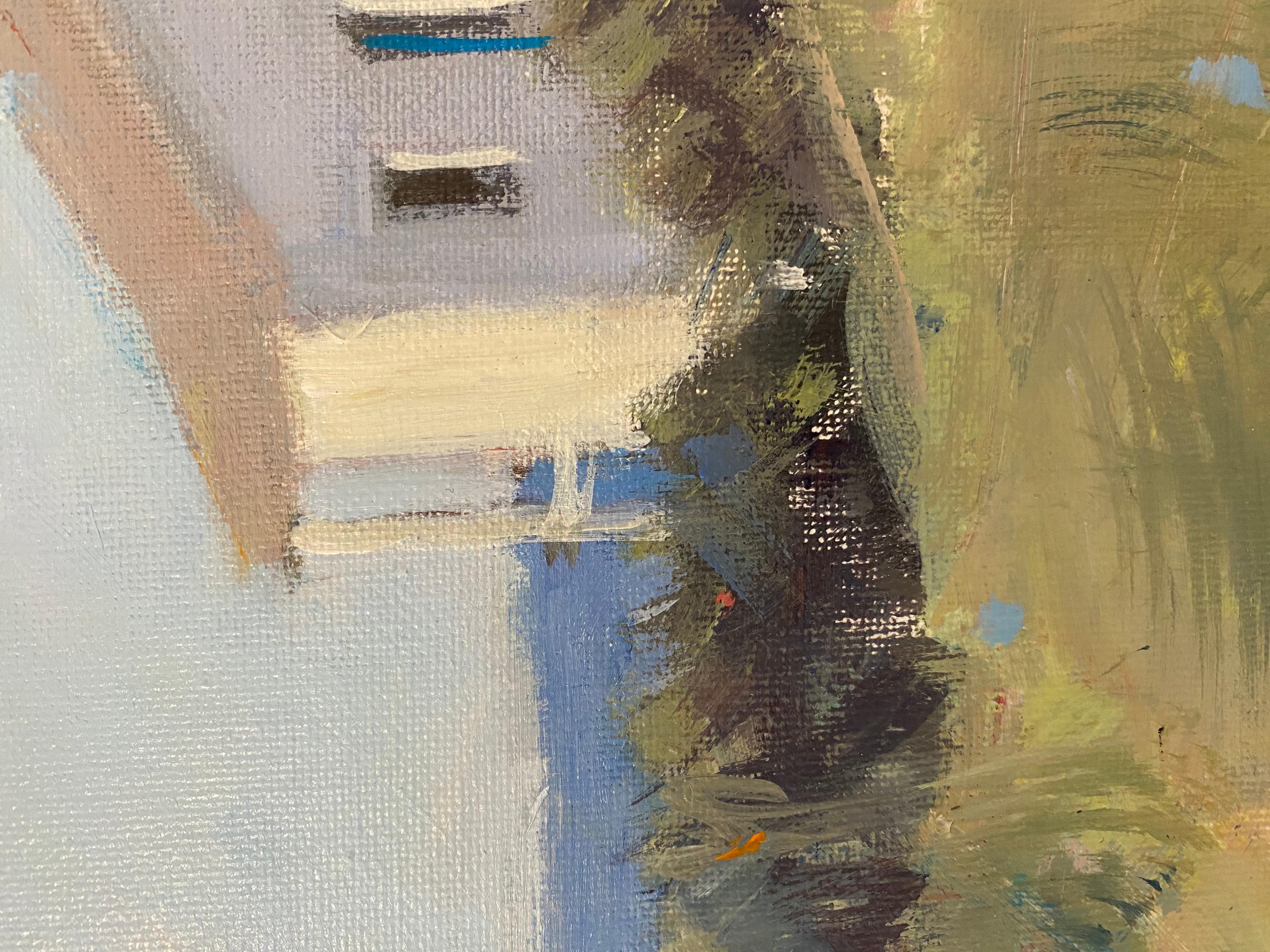 Seaside Cottage, Maine by Nancy Franke, Impressionist Framed Landscape Painting 3
