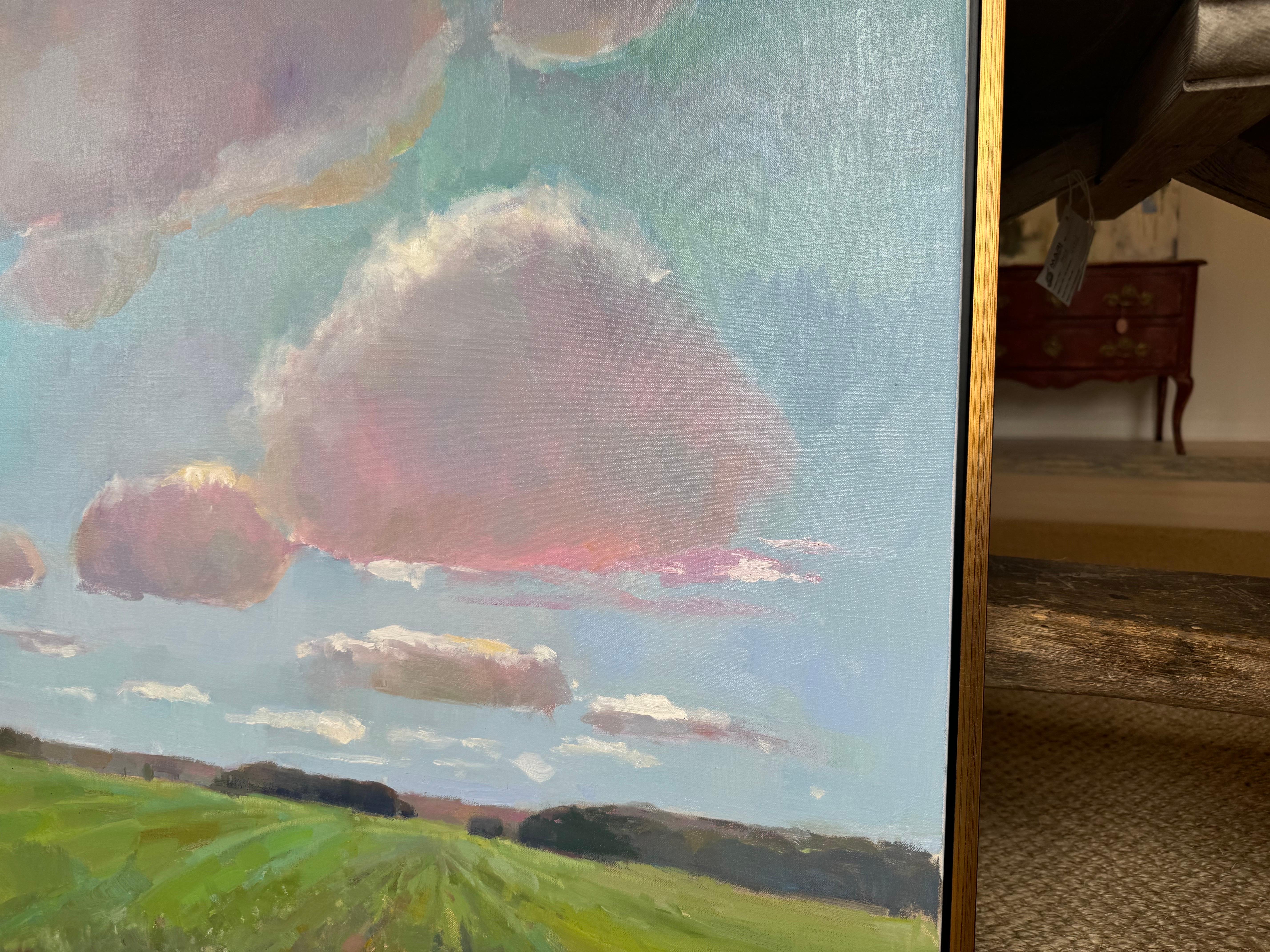 Nuvole sui campi di Millie Gosch Paesaggio impressionista incorniciato Marsh 6