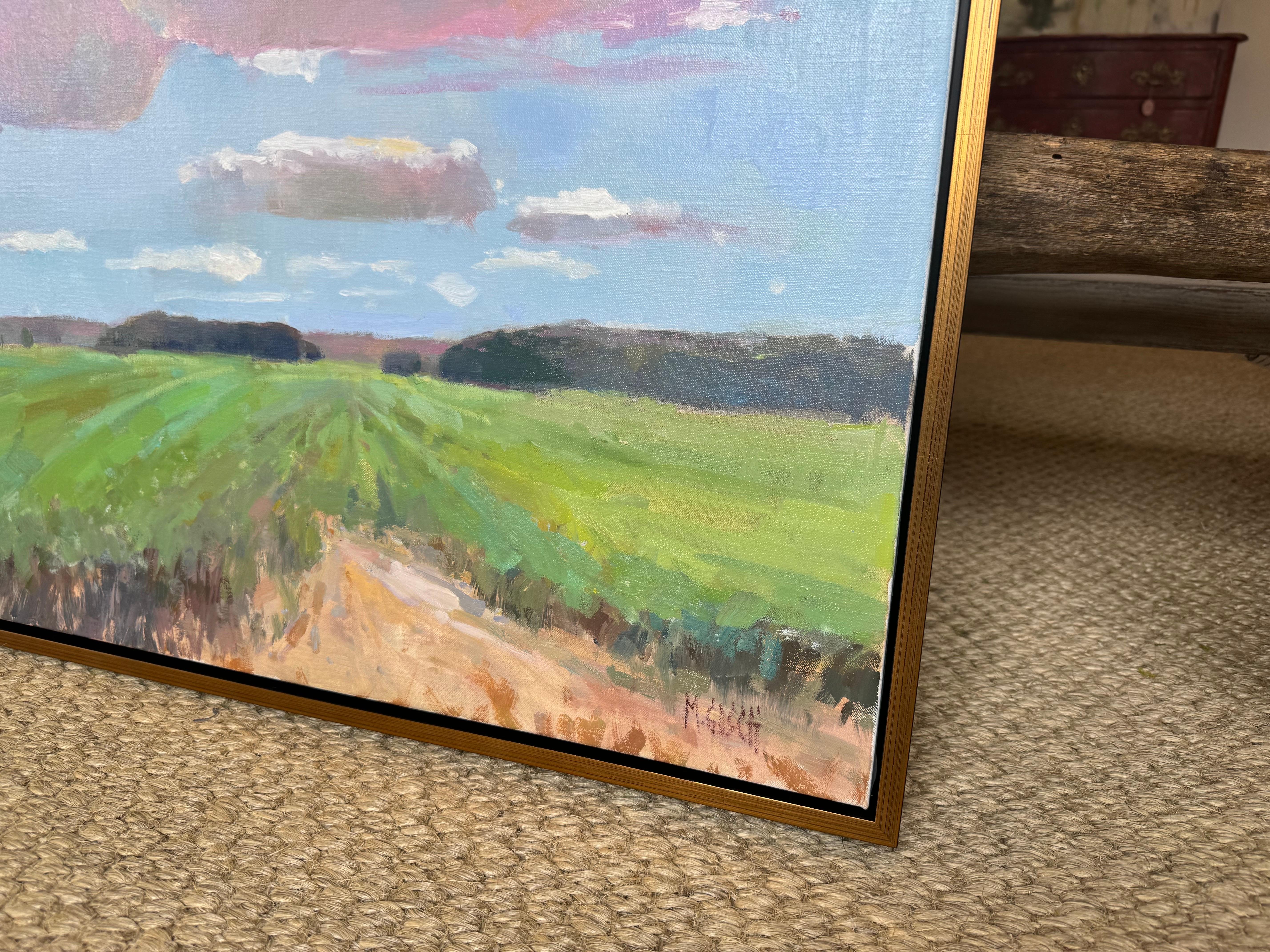 Nuvole sui campi di Millie Gosch Paesaggio impressionista incorniciato Marsh 5