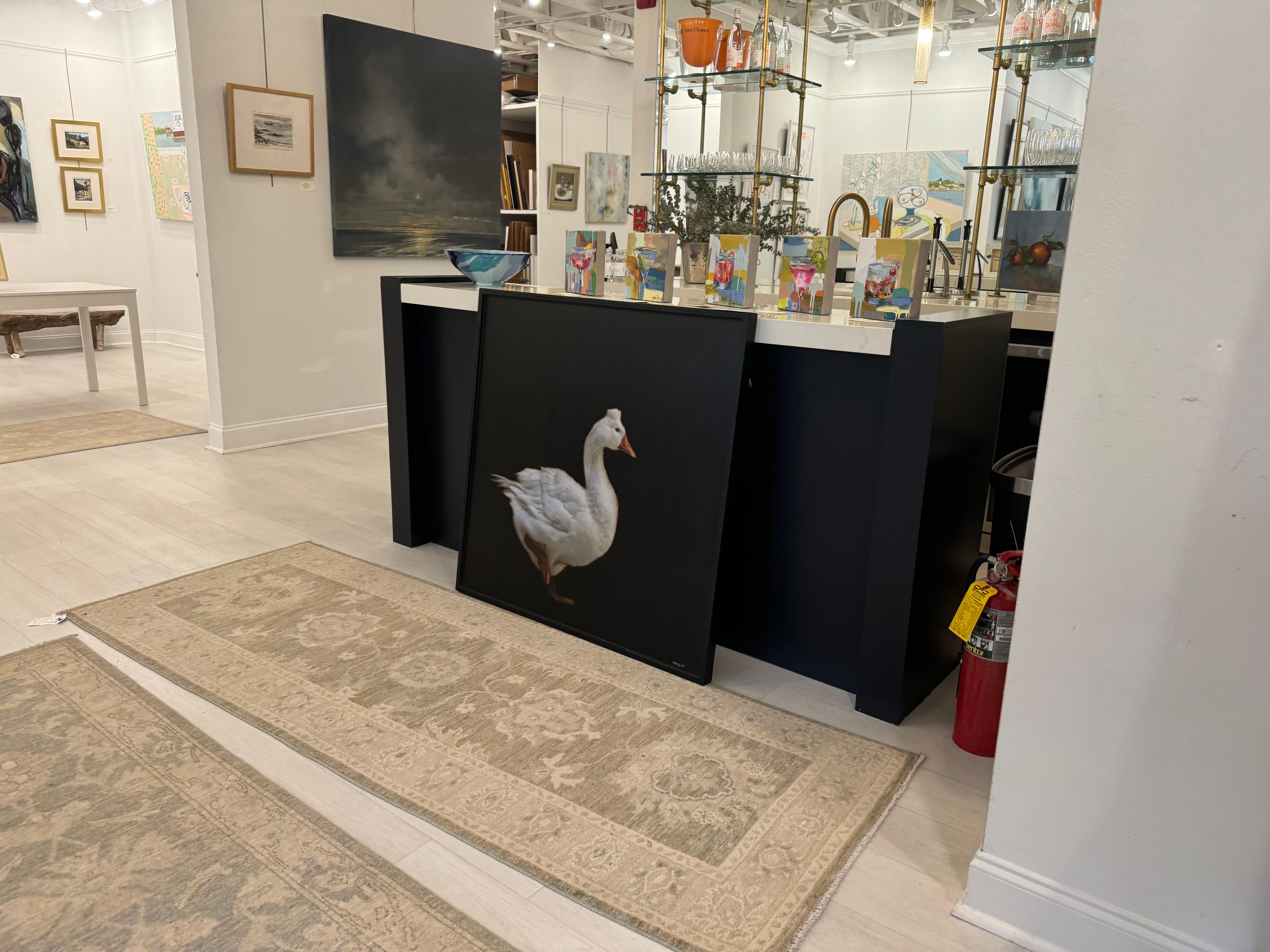 Graceful Goose by Dawne Raulet Oca contemporanea a tecnica mista, Whiting, Black 2