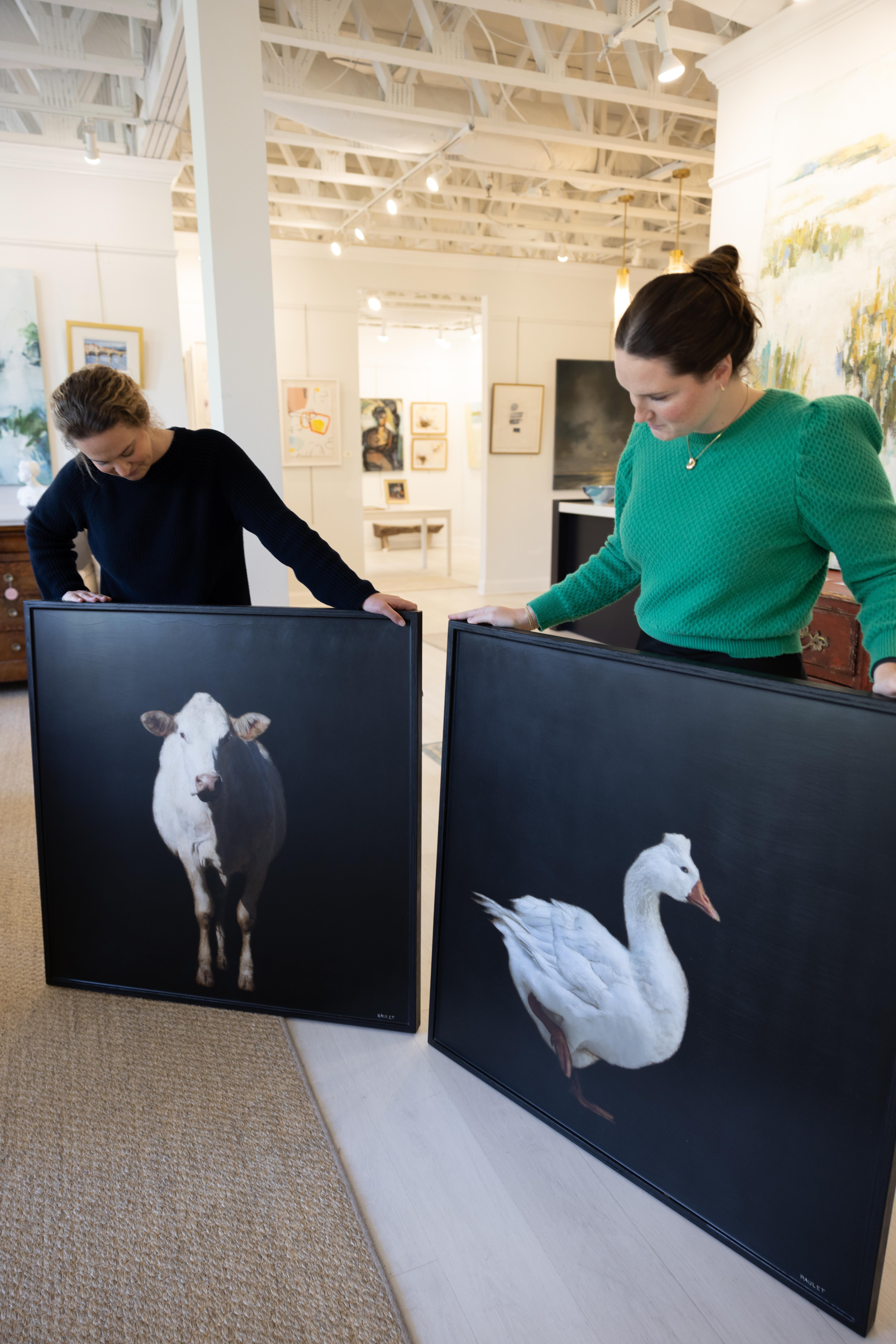 Graceful Goose by Dawne Raulet Oca contemporanea a tecnica mista, Whiting, Black 1