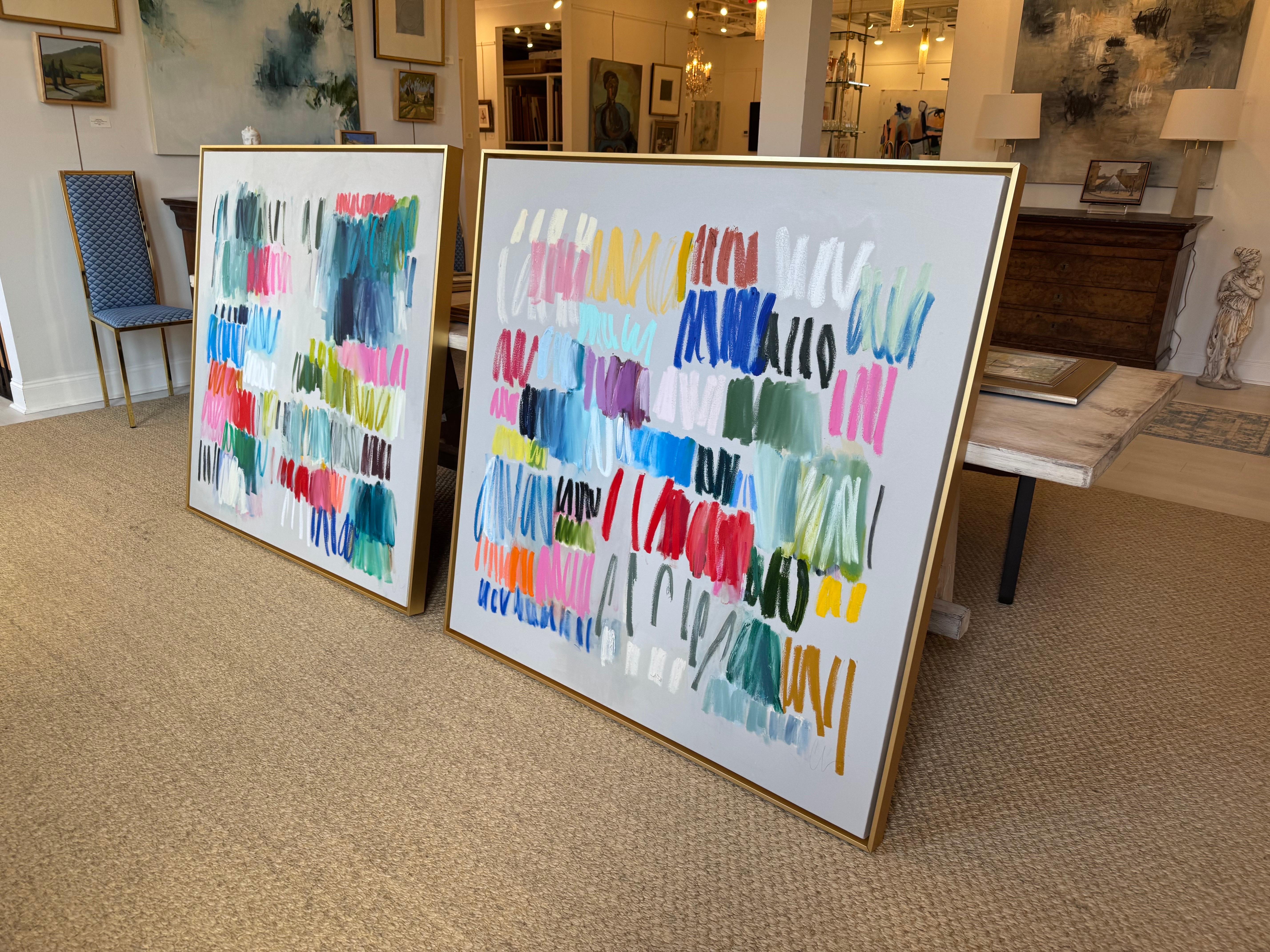 Her by Colleen Leach, Large Framed Abstract Oil on Canvas Painting For Sale 1