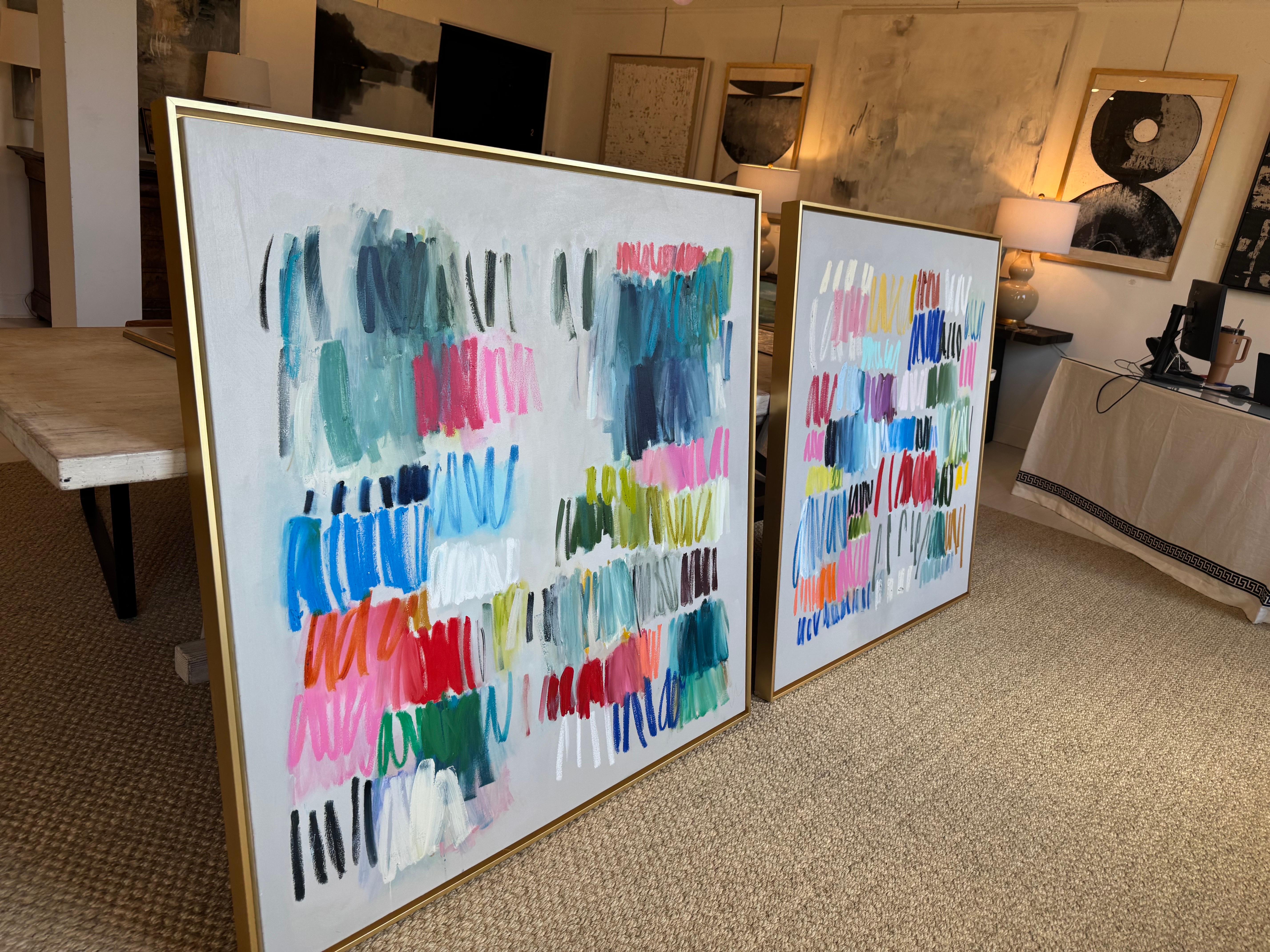 Her by Colleen Leach, Large Framed Abstract Oil on Canvas Painting For Sale 4