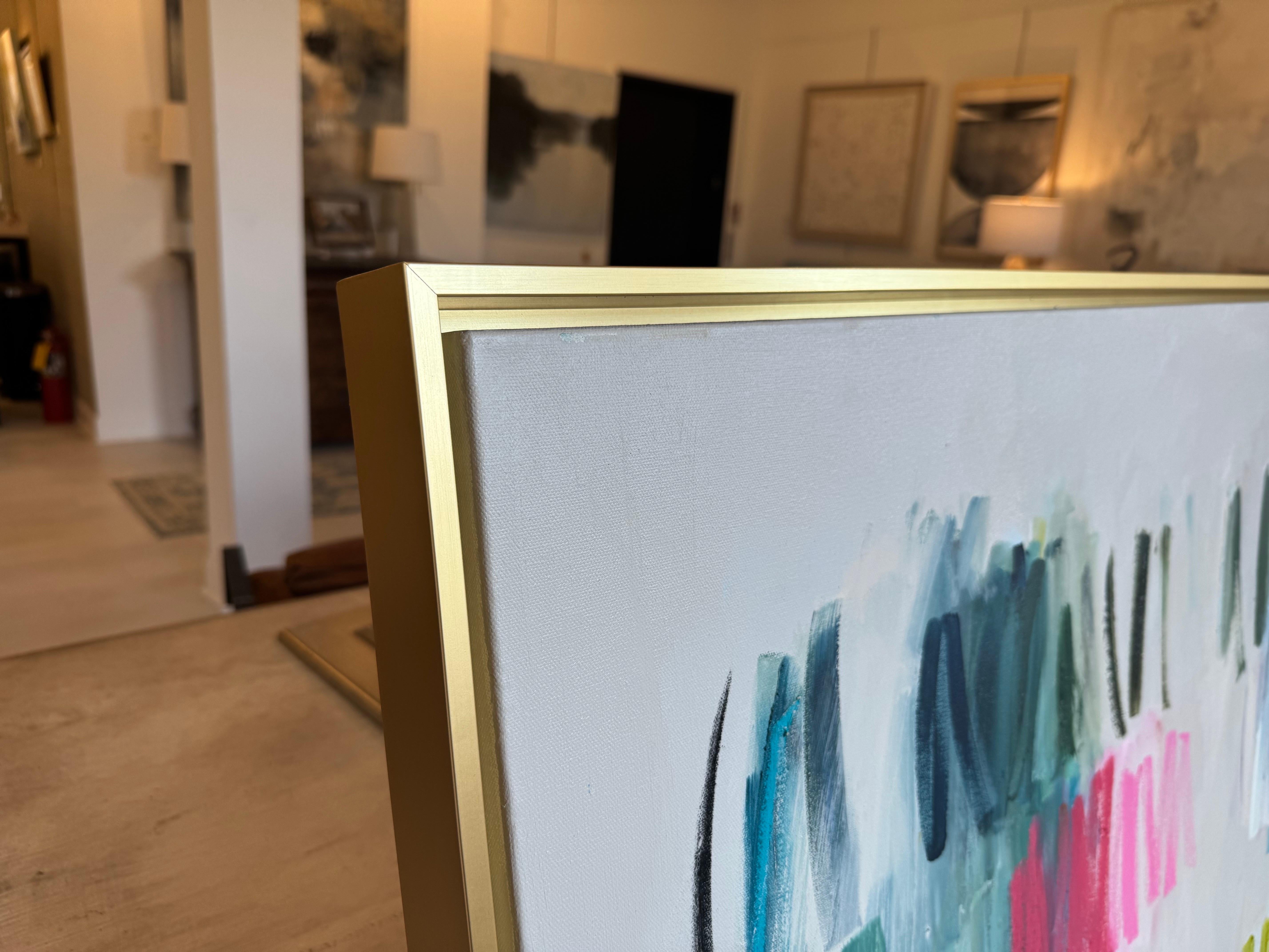 Her by Colleen Leach, Large Framed Abstract Oil on Canvas Painting For Sale 5