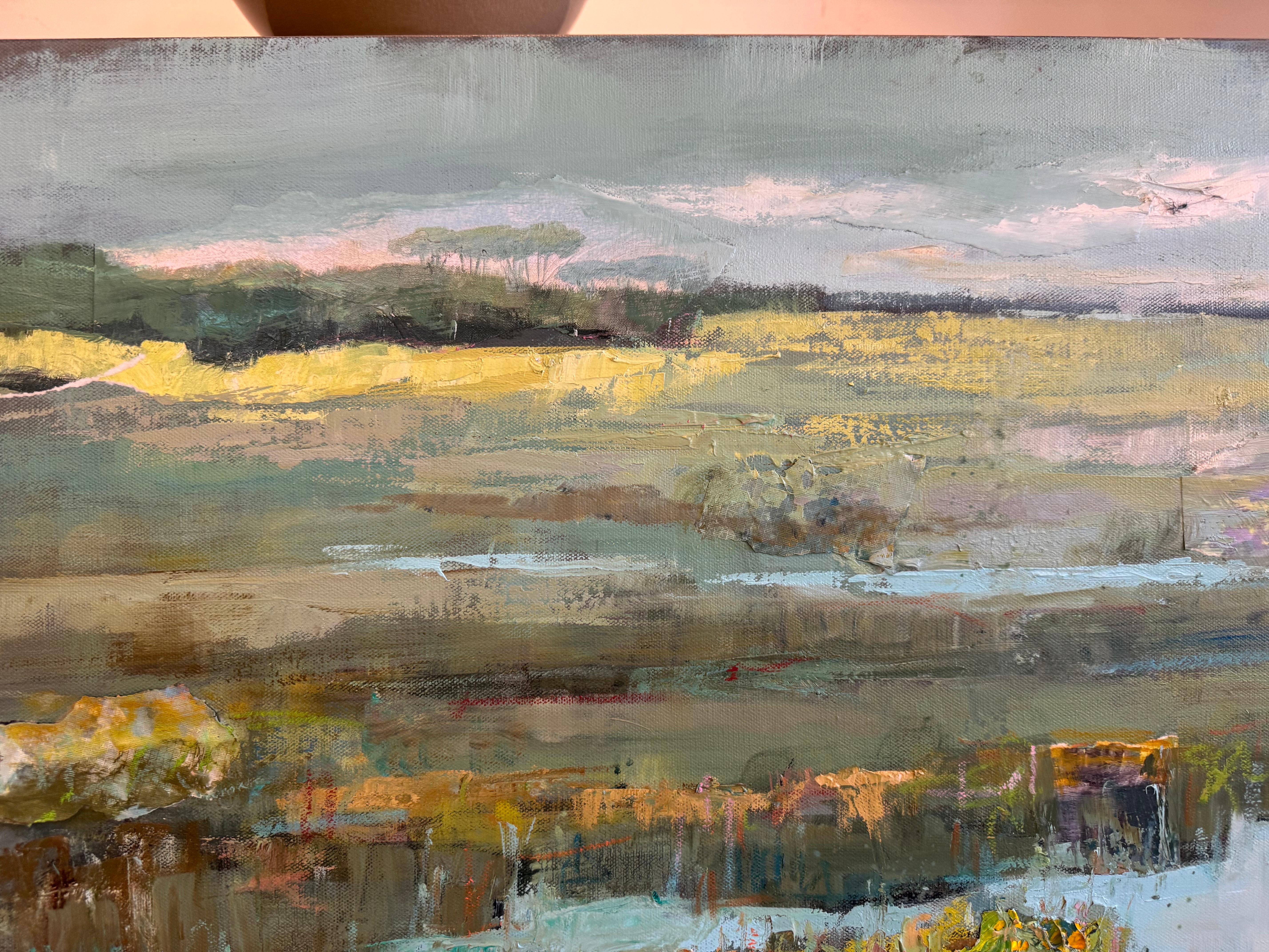 Collage costero de Allison Chambers, Gran pintura horizontal al óleo de paisaje 3