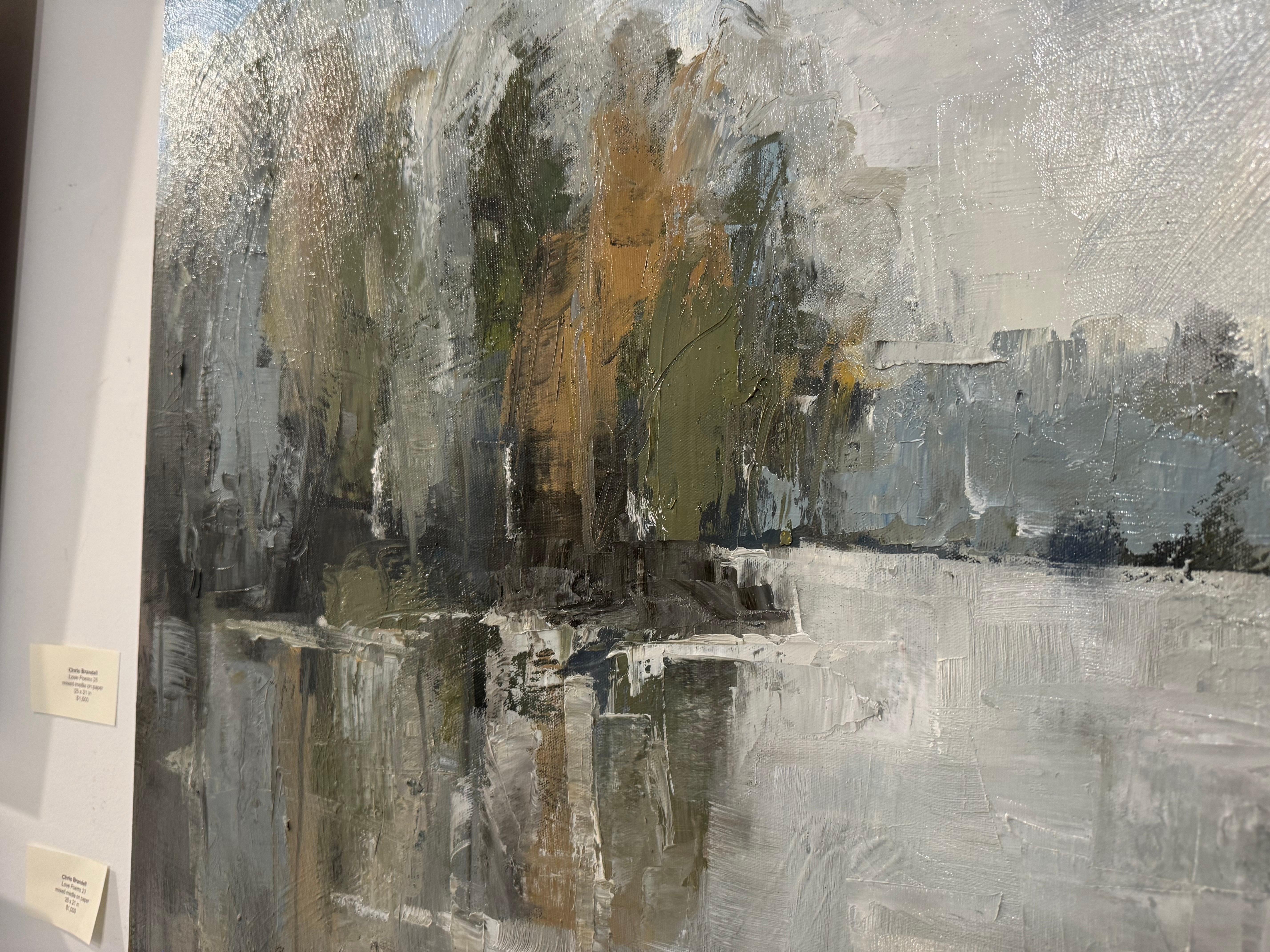 Coolness di Allison Chambers, dipinto di paesaggio a olio di grandi dimensioni 4