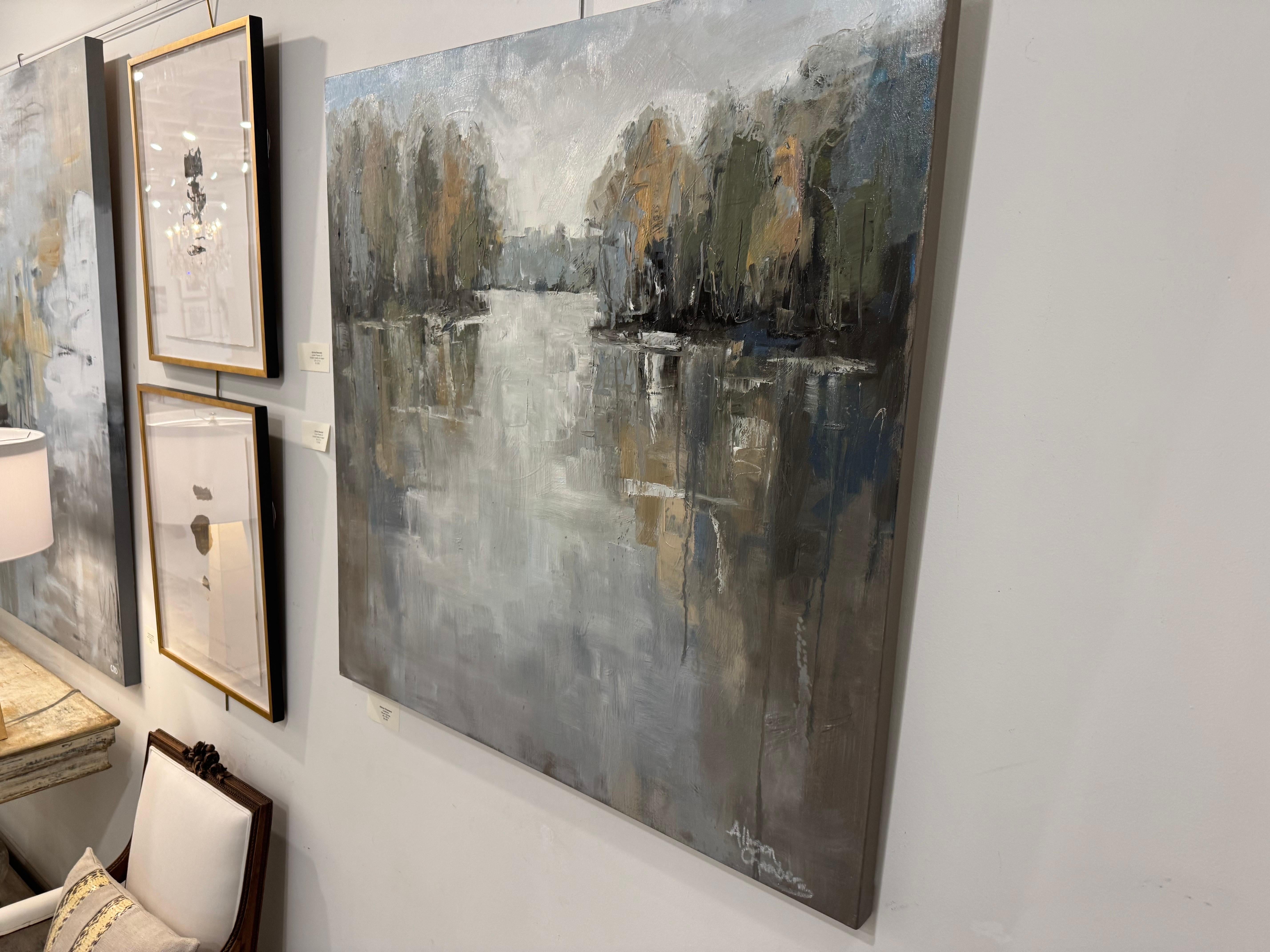 Coolness di Allison Chambers, dipinto di paesaggio a olio di grandi dimensioni 6