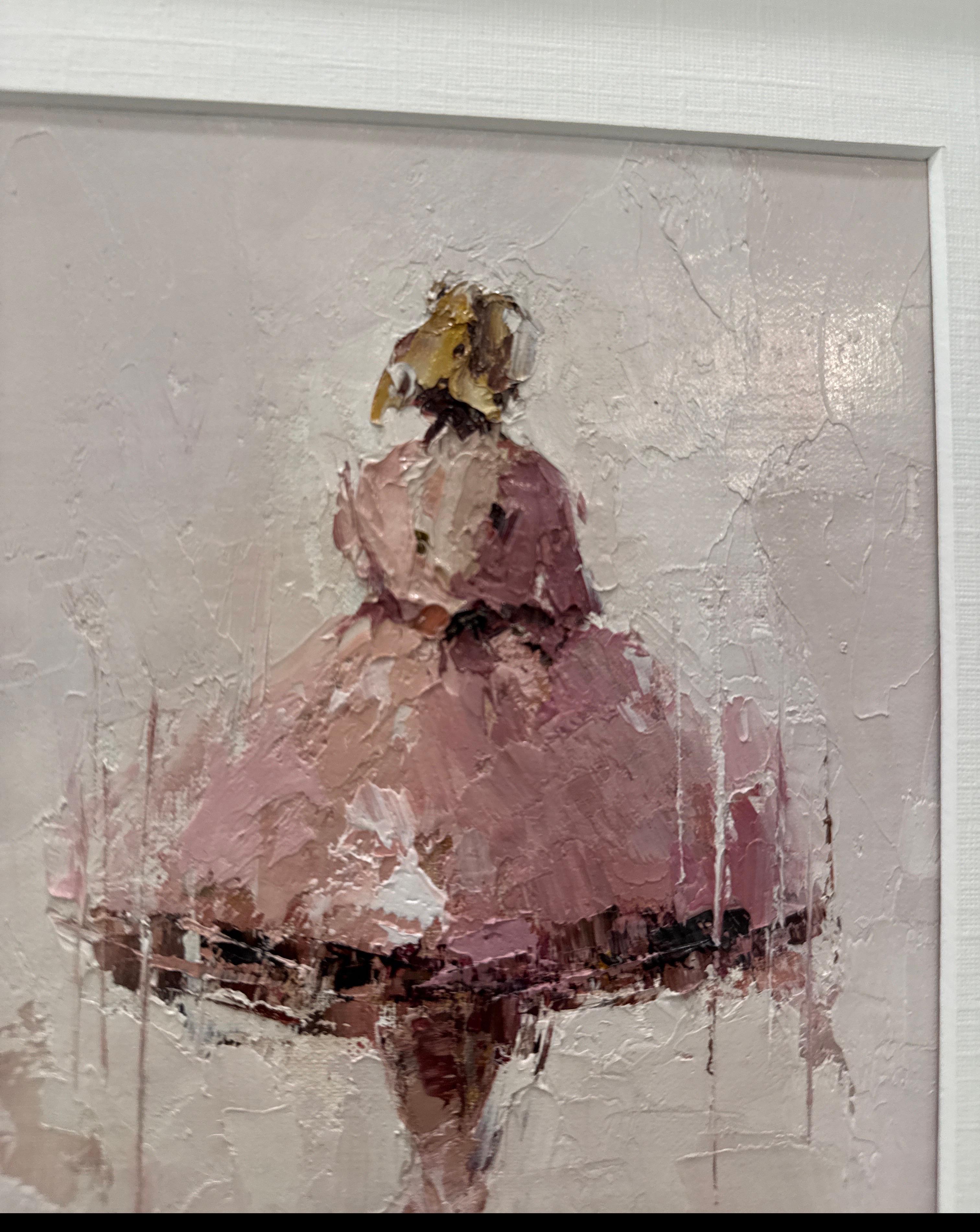 Young Ballerina by Geri Eubanks, Framed Figurative Oil Painting in Pink 6