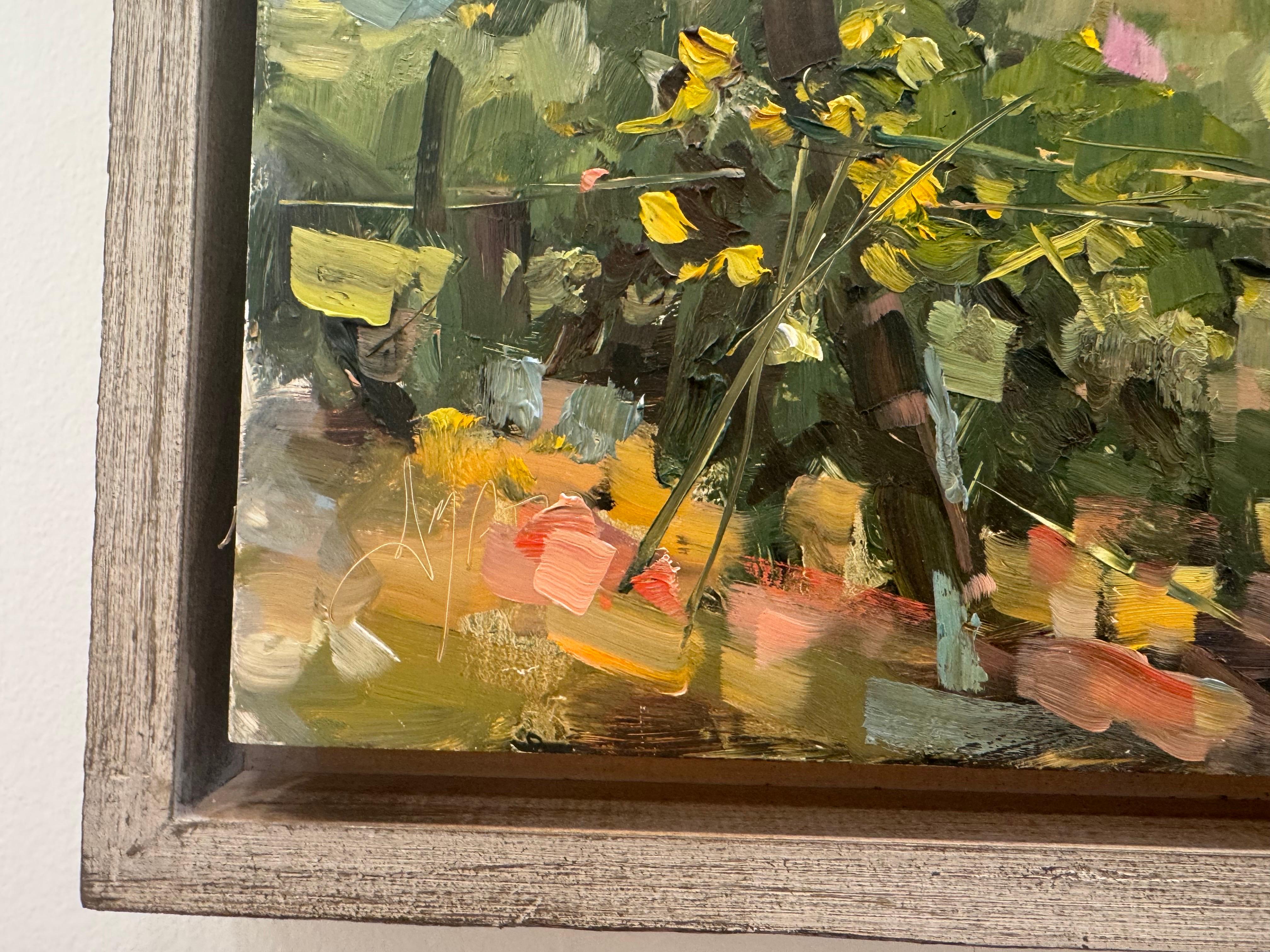 Vistas de viñedos de Stephanie Amato, Pintura al óleo sobre lienzo Viñedos enmarcada en venta 1