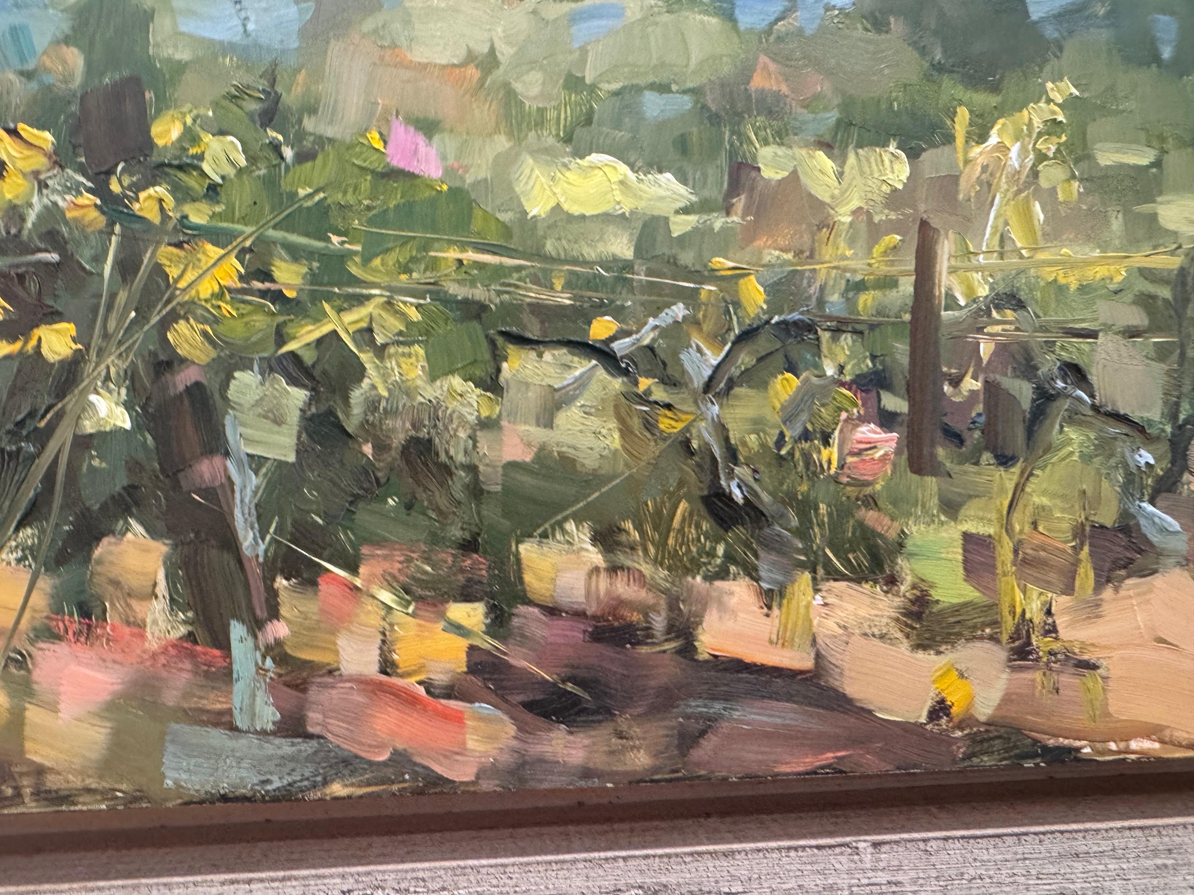 Vistas de viñedos de Stephanie Amato, Pintura al óleo sobre lienzo Viñedos enmarcada en venta 6