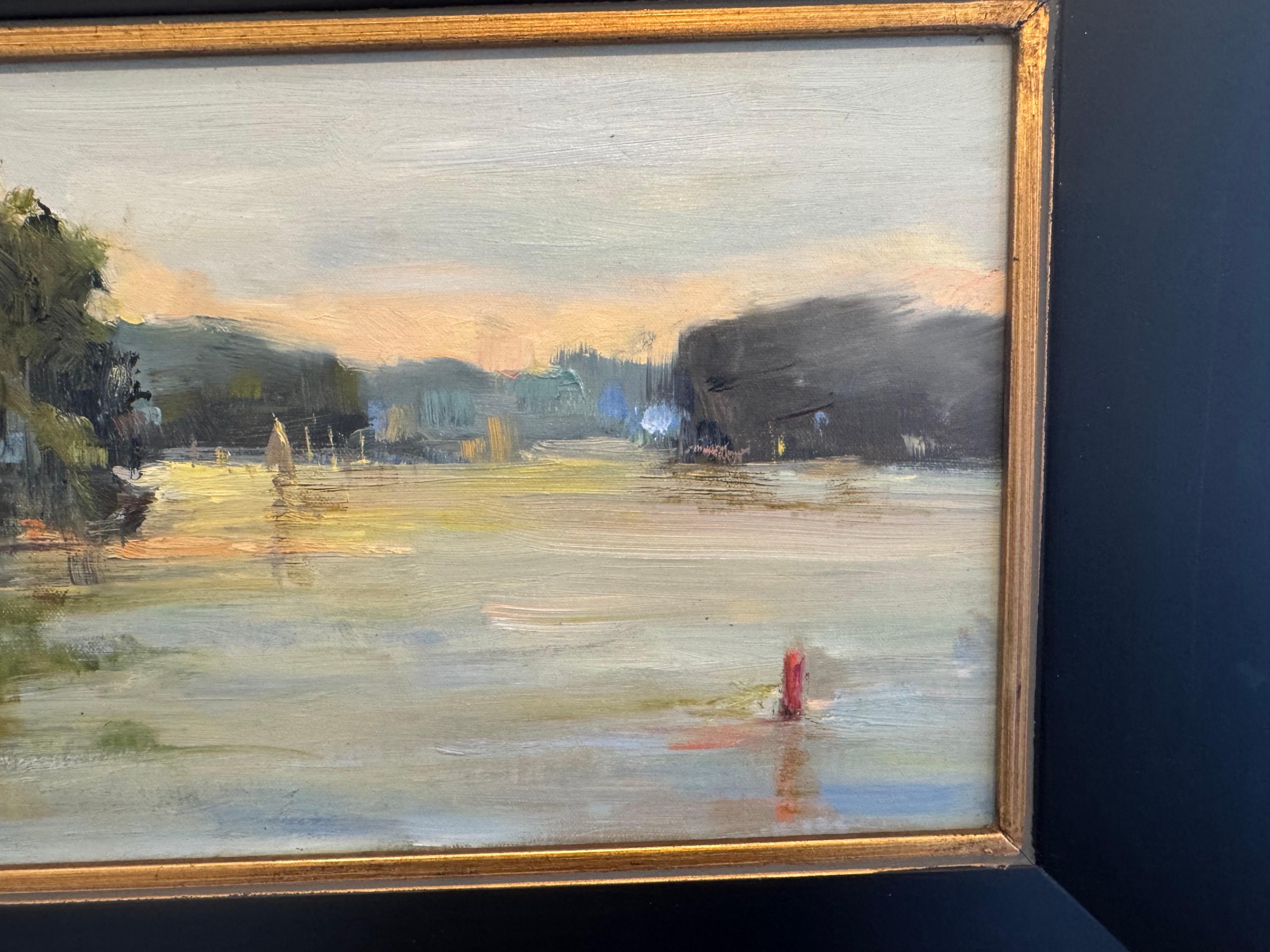 La mañana en verano de Stephanie Amato, Cuadro al óleo sobre lienzo enmarcado Lago en venta 4