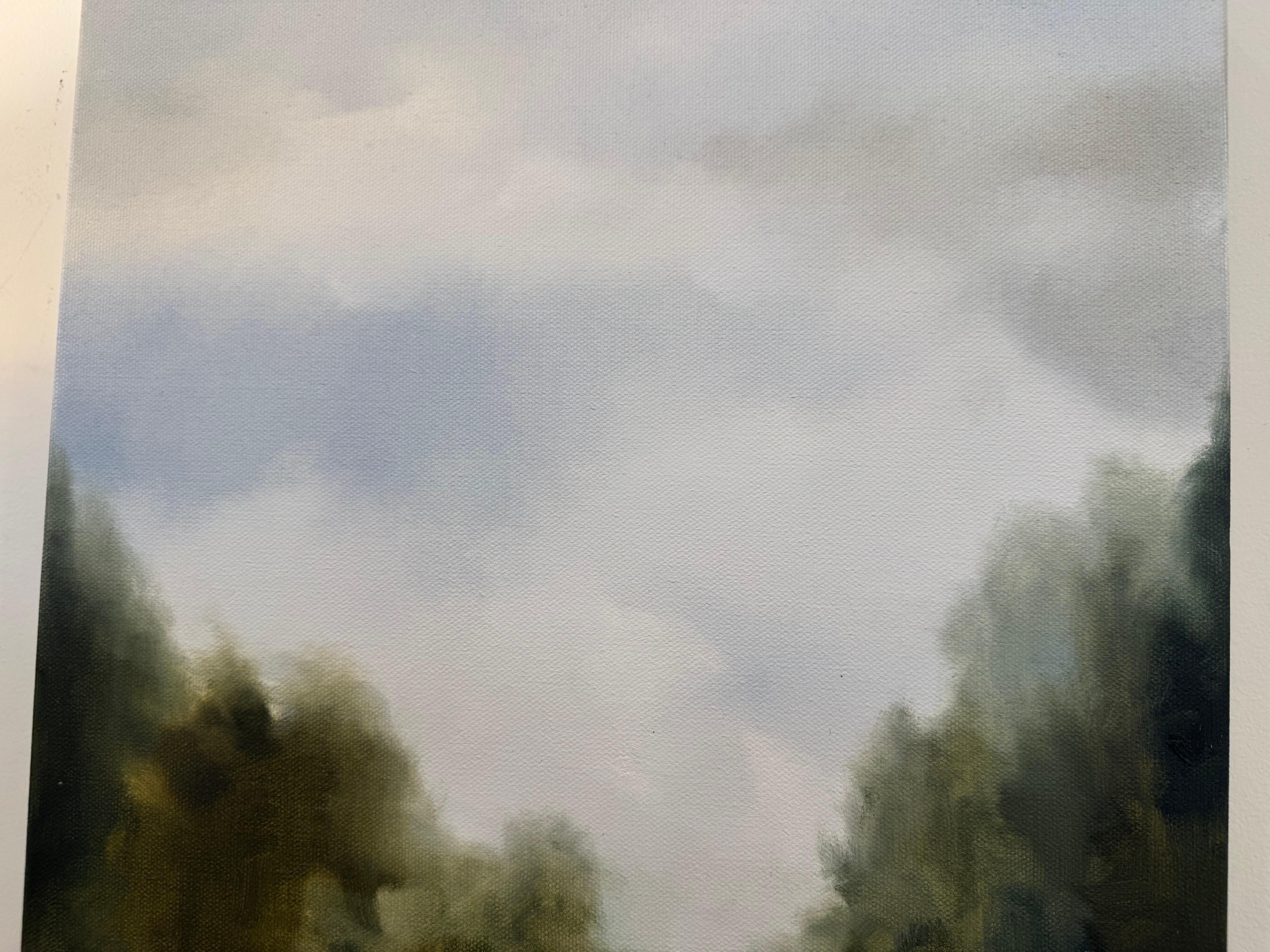 Passeggiata di Andrea Costa, Paesaggio dipinto ad olio Verticale in vendita 3