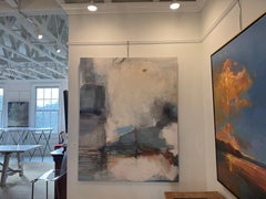 Tight Squeeze by Andrea Costa, Abstract Oil painting with Green, Blue