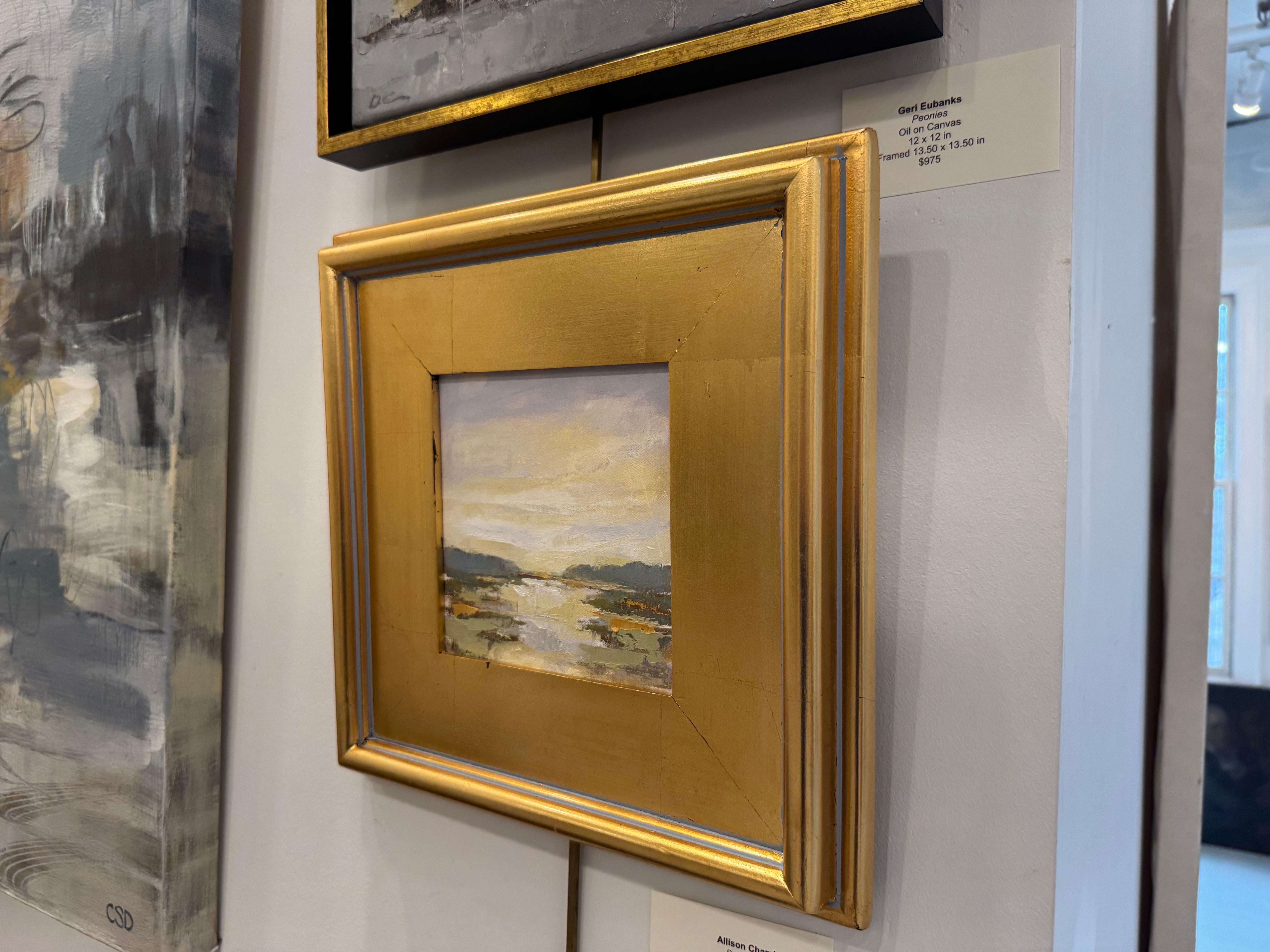 Pequeño pantano 9 de Allison Chambers, Pequeño cuadro al óleo enmarcado de paisaje en venta 2