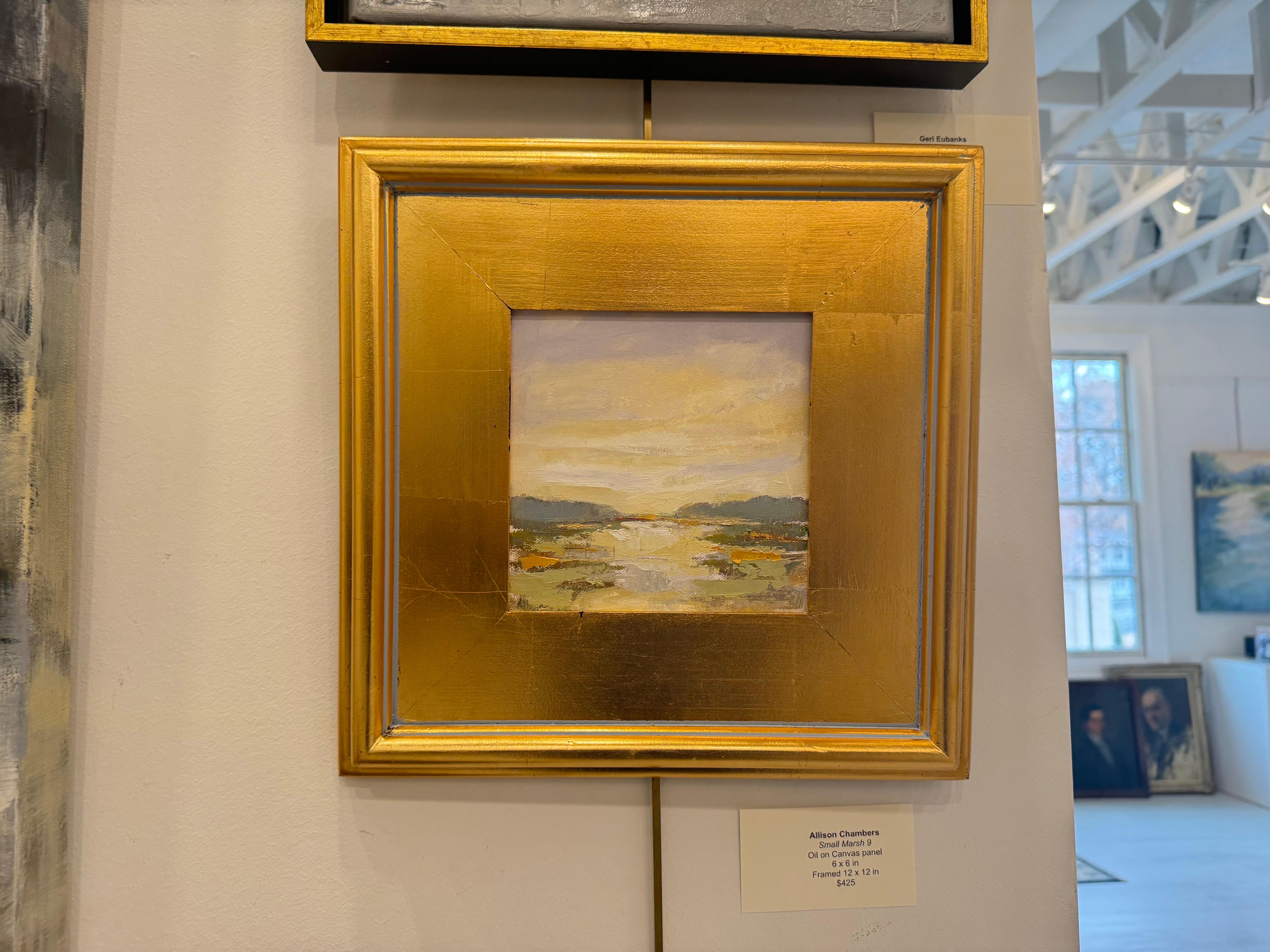 Pequeño pantano 9 de Allison Chambers, Pequeño cuadro al óleo enmarcado de paisaje en venta 1