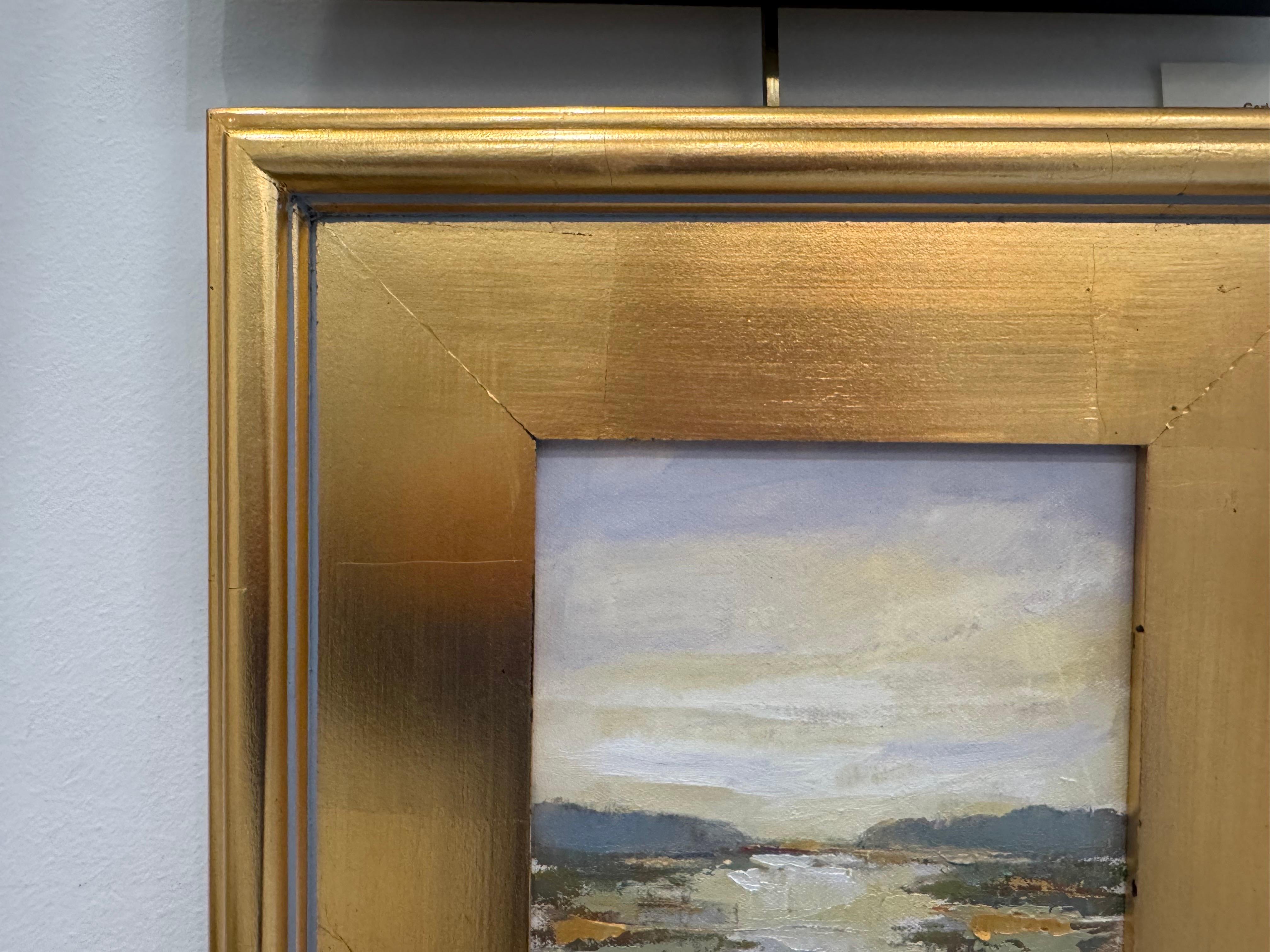 Pequeño pantano 9 de Allison Chambers, Pequeño cuadro al óleo enmarcado de paisaje en venta 3