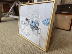 Morning Table by Ginny Williams Still Life Oil Painting with Silver, Vase
