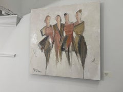 Belle Femmes by Allison Chambers, Oil on Canvas Painting Four Women