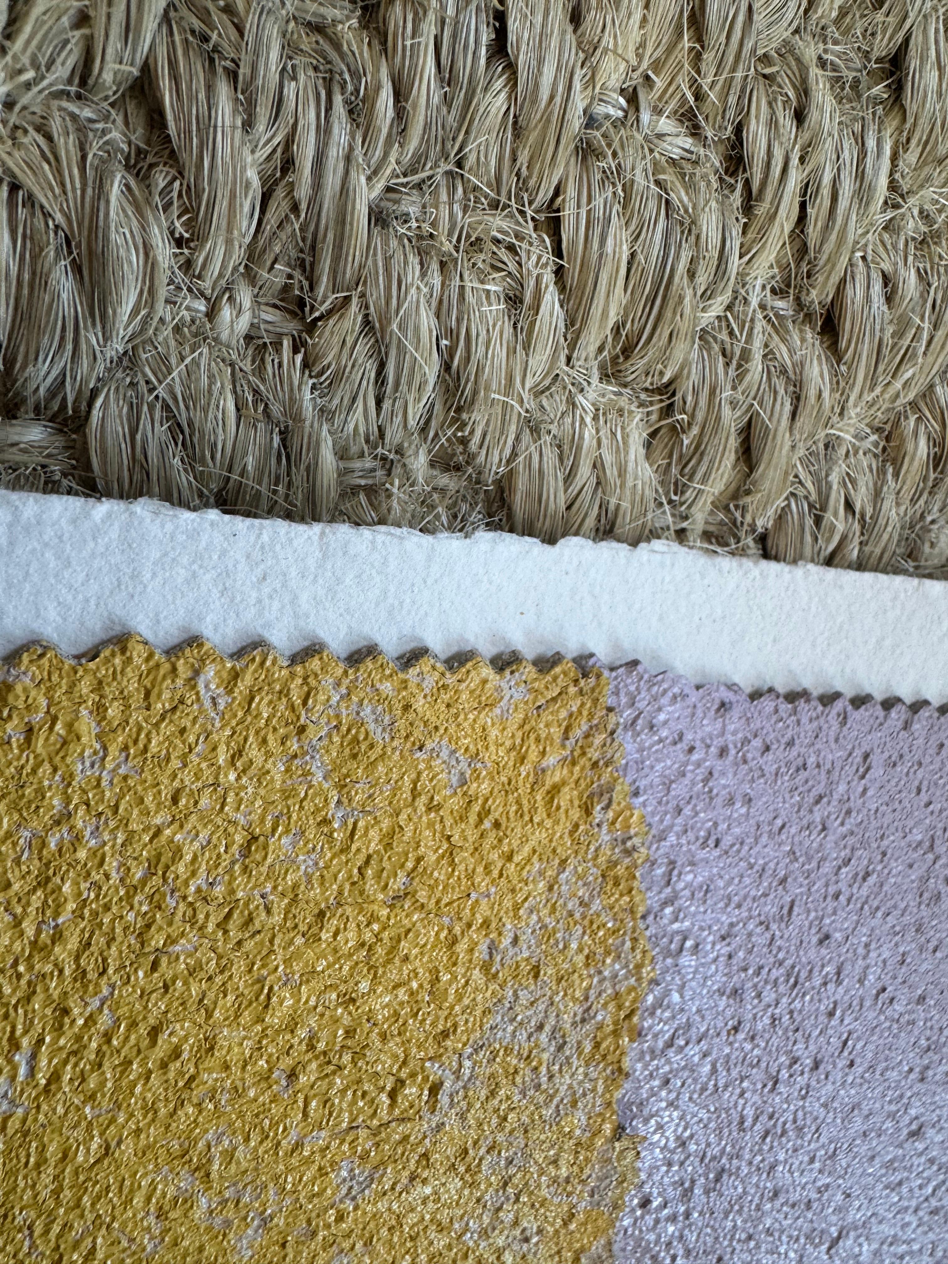 Home I von Brook Sosss, Farbblock Vertikal Abstrakt auf Papier mit Sandstein im Angebot 5