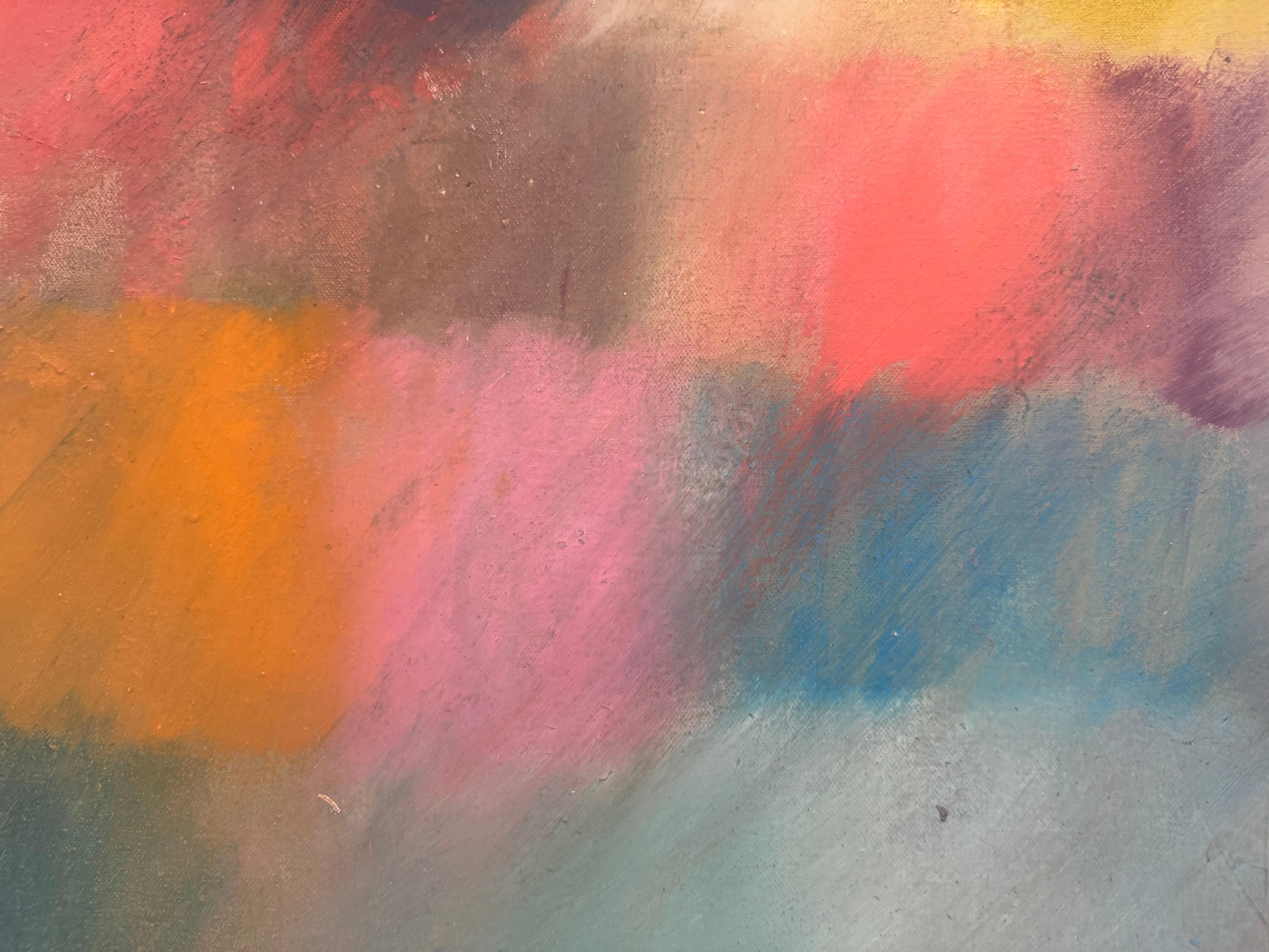 Grounding Mat by Colleen Leach, Large Framed Abstract Oil on Canvas Painting 2