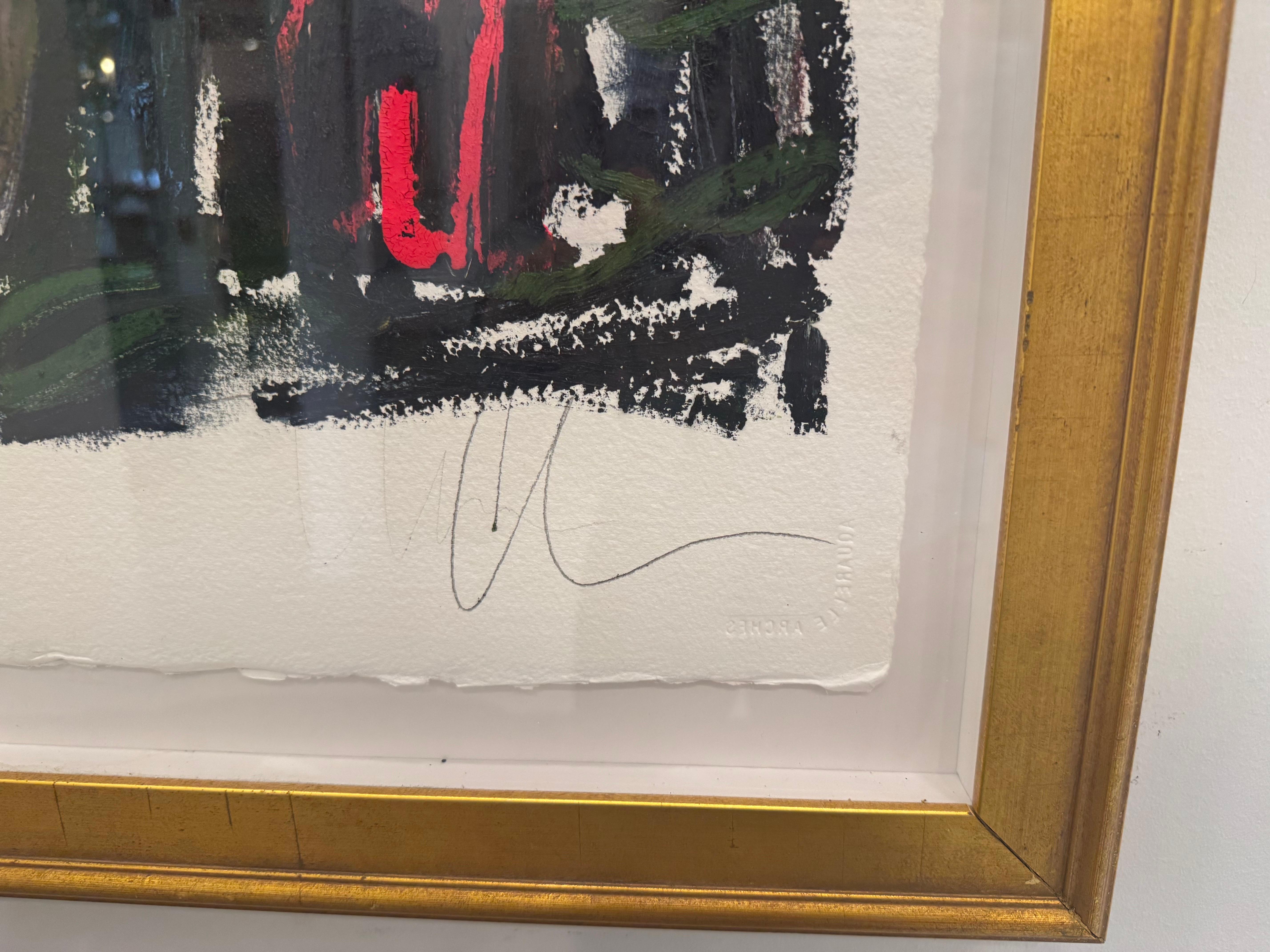 Friday Night Dance Off by Colleen Leach, Framed Abstract Painting on Paper For Sale 11