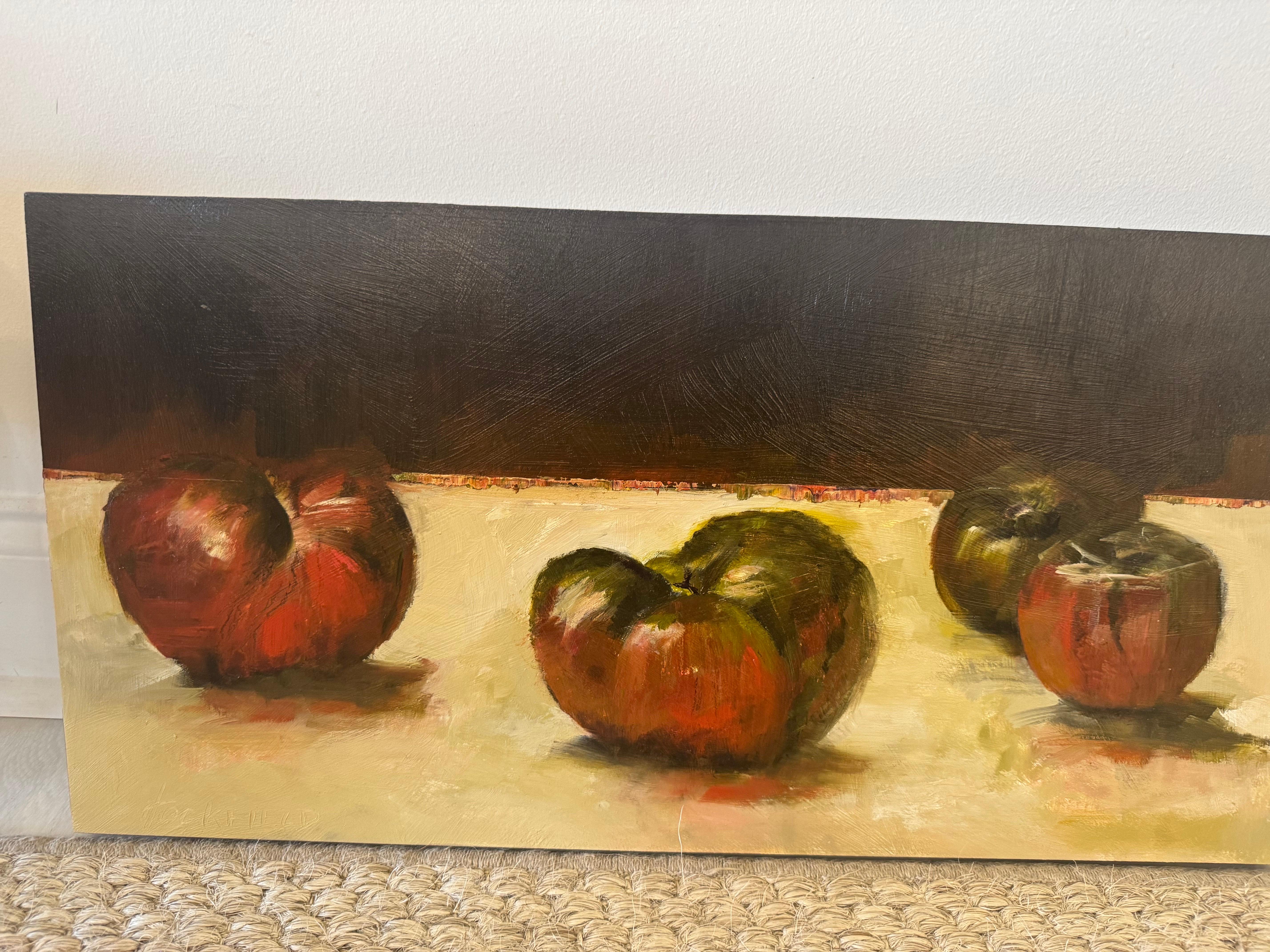4 Cimeli di Sharon Hockfield, Olio su legno Pomodoro impressionista contemporaneo in vendita 4