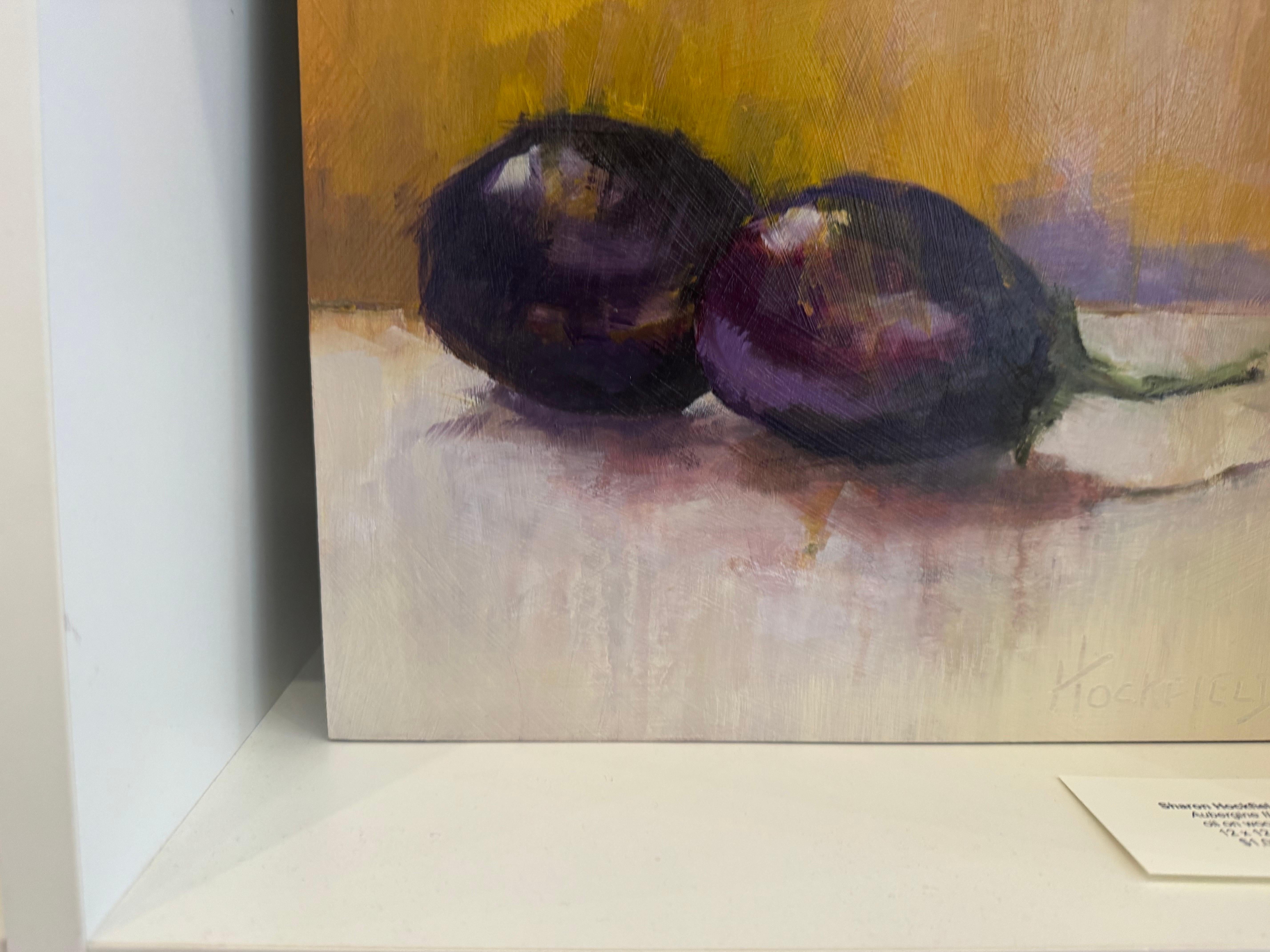 Melanzana II di Sharon Hockfield, Olio, Wood Melanzane impressioniste contemporanee in vendita 4
