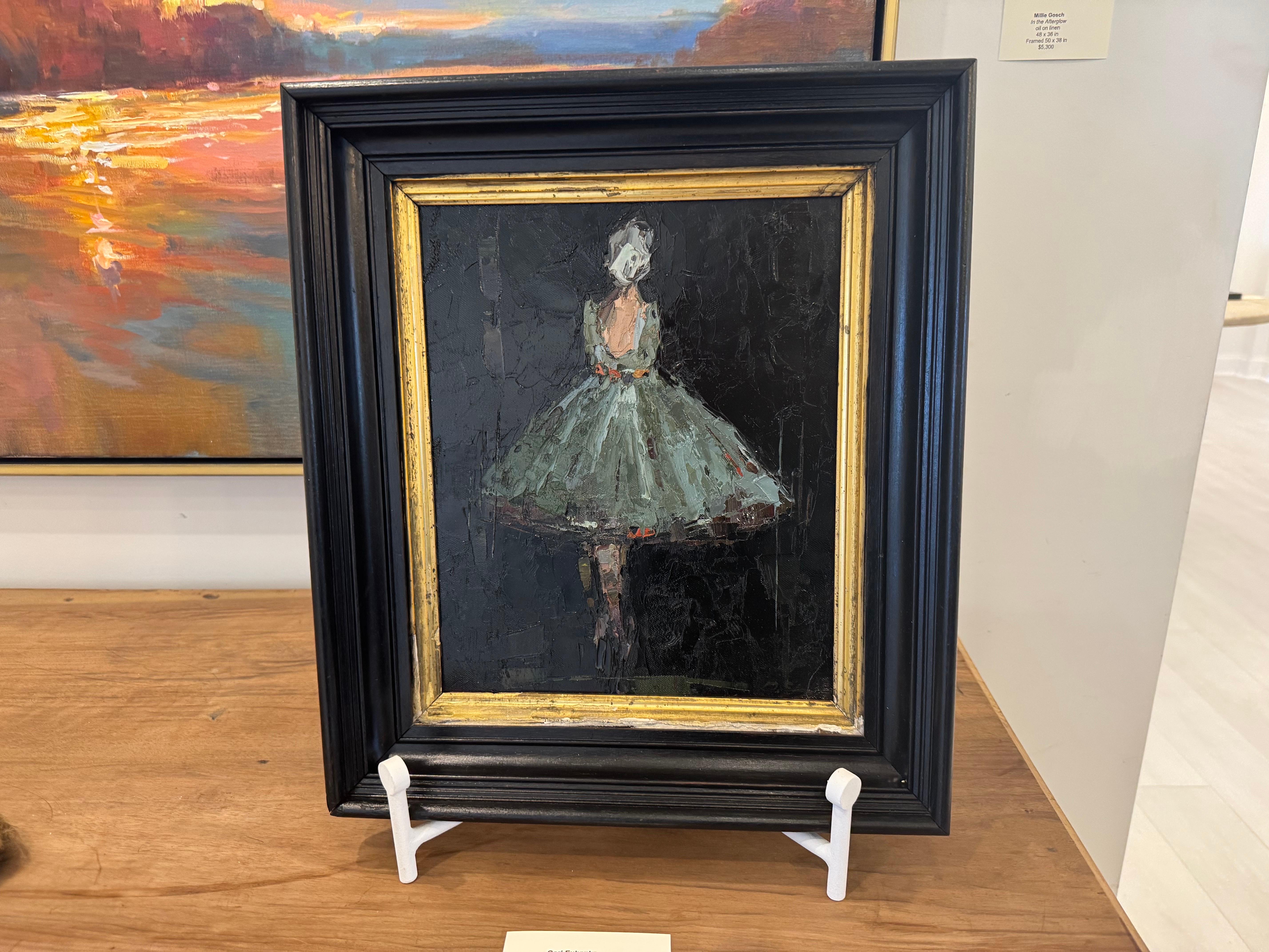 Bailarina en verde de Geri Eubanks, Pintura al óleo figurativa enmarcada en venta 3