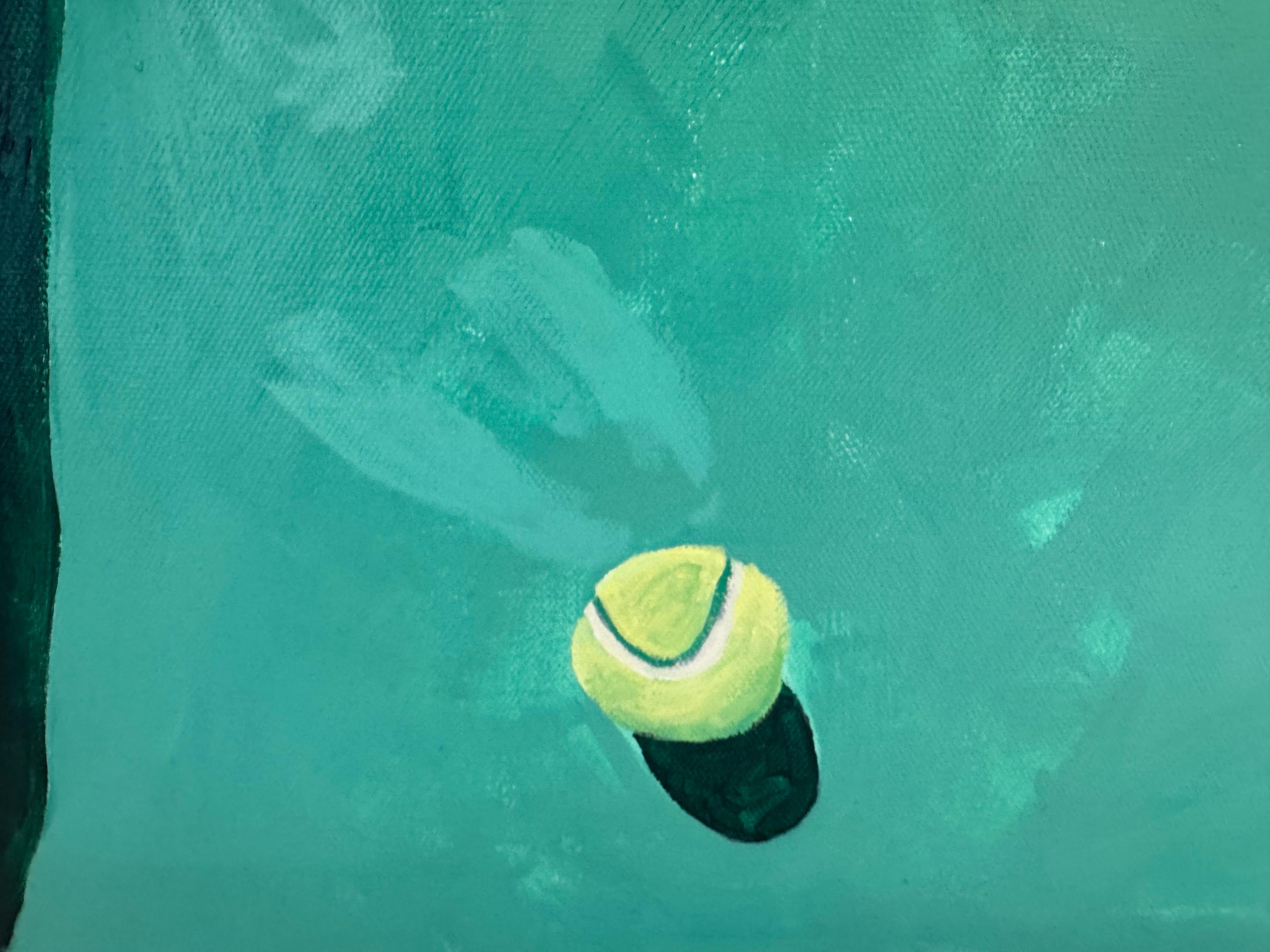 Campi in terra battuta di Devan Sweeney, Olio su tela Pittura contemporanea a tema tennis in vendita 5