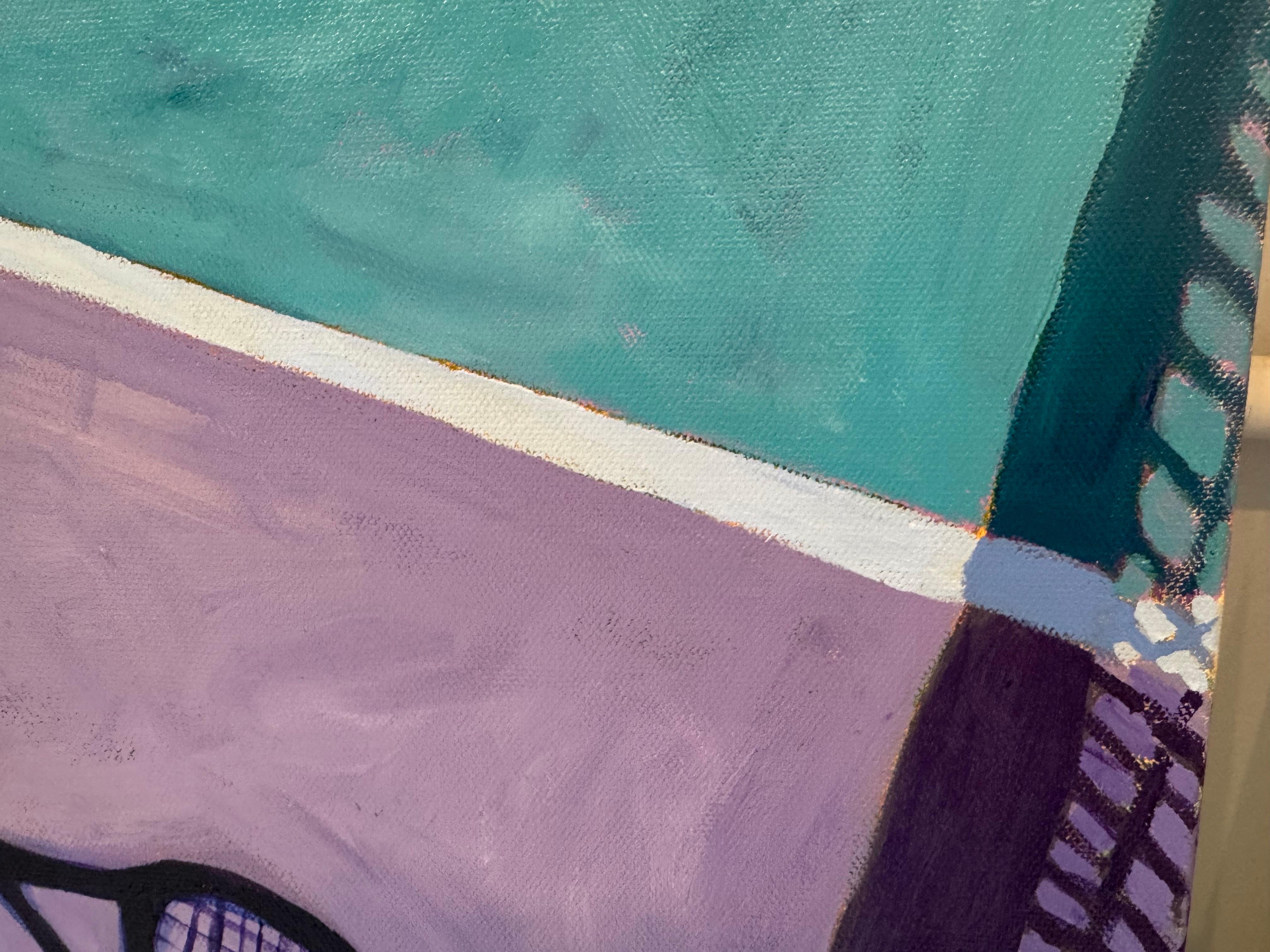 Singles von Devan Sweeney, Öl auf Leinwand Bold Tennis Themed Contemporary Painting im Angebot 3