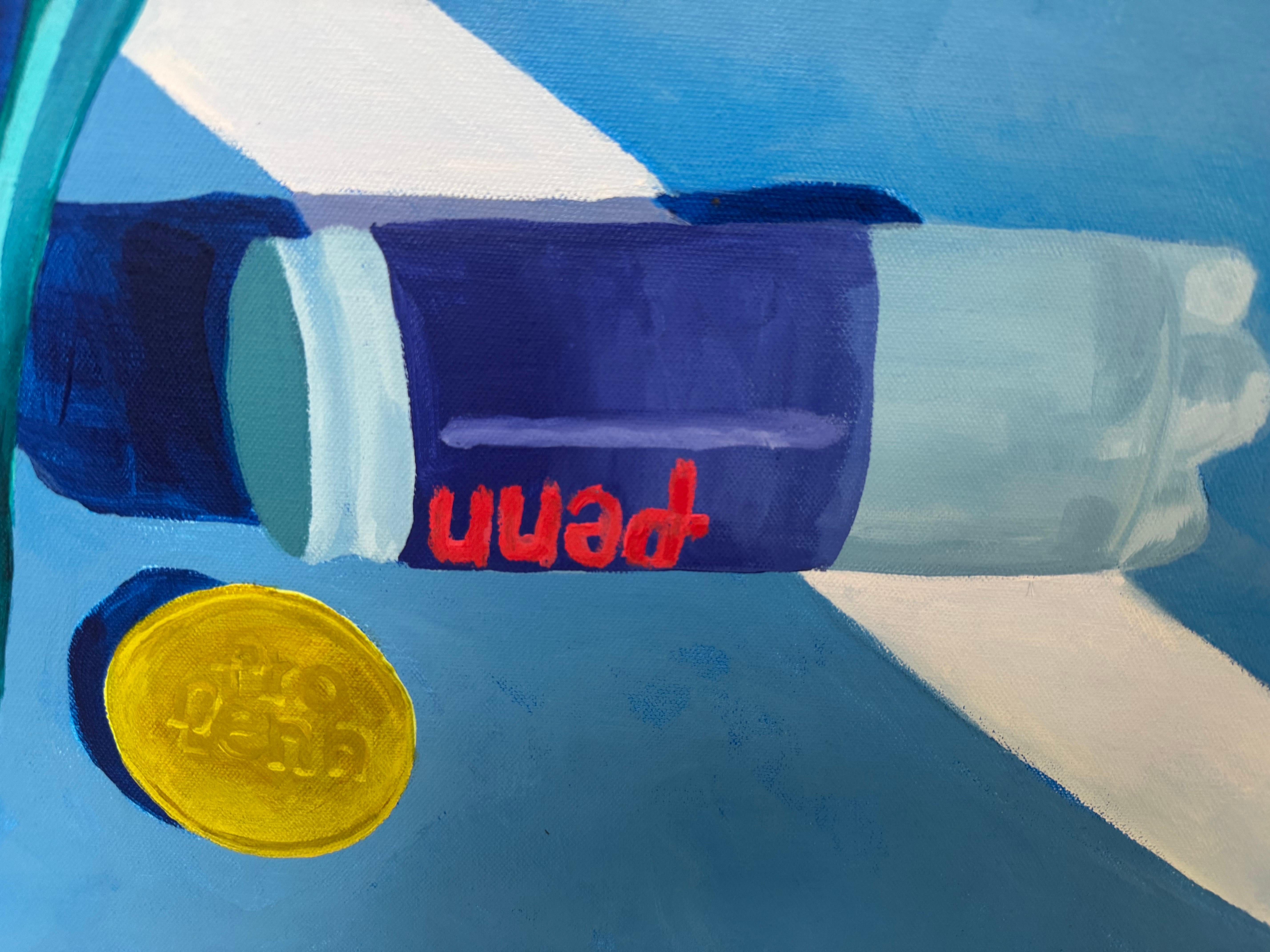 Let's Rally di Devan Sweeney, Olio su tela Pittura contemporanea Vibrant Tennis in vendita 2