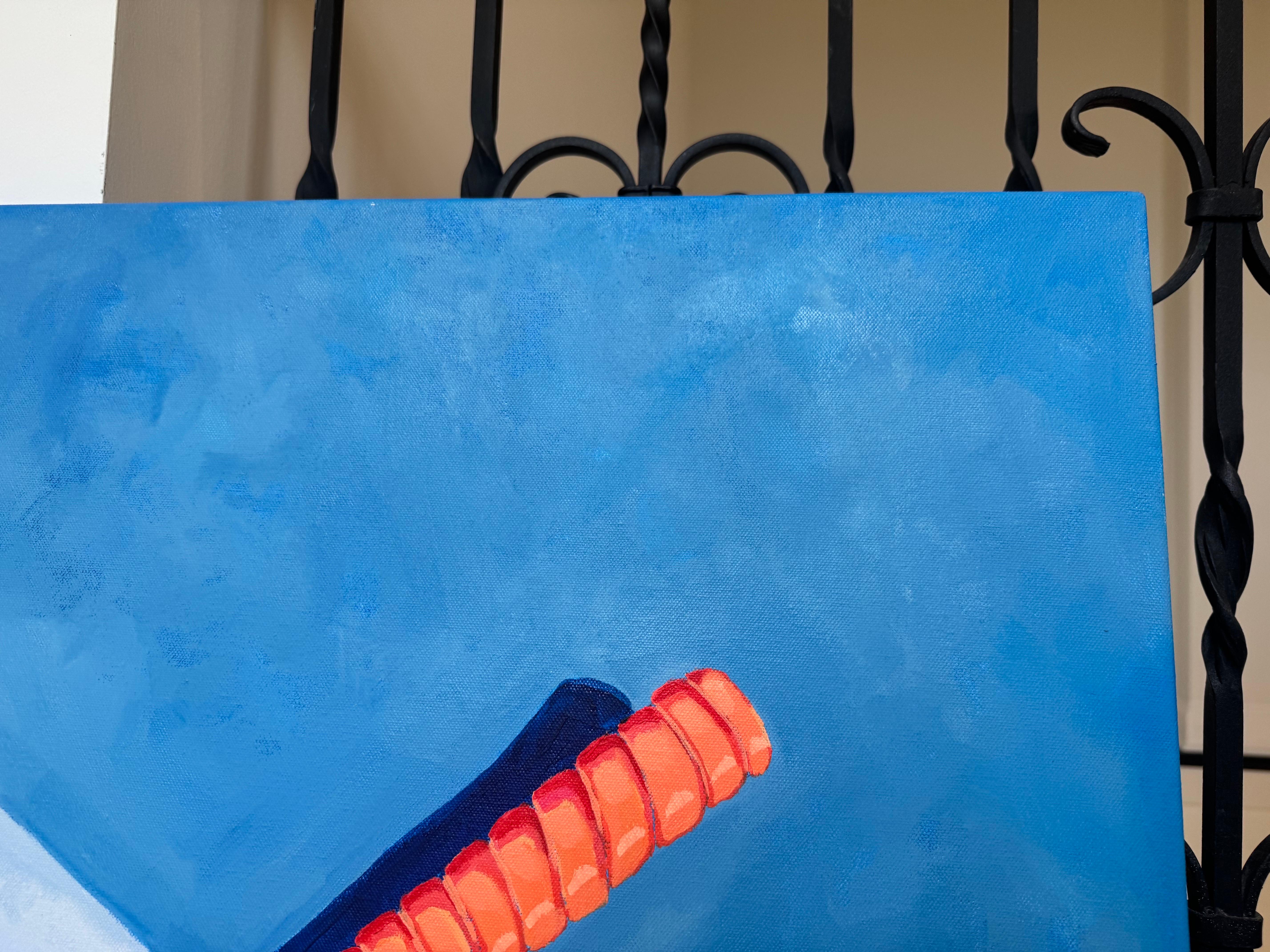 Let's Rally di Devan Sweeney, Olio su tela Pittura contemporanea Vibrant Tennis in vendita 4