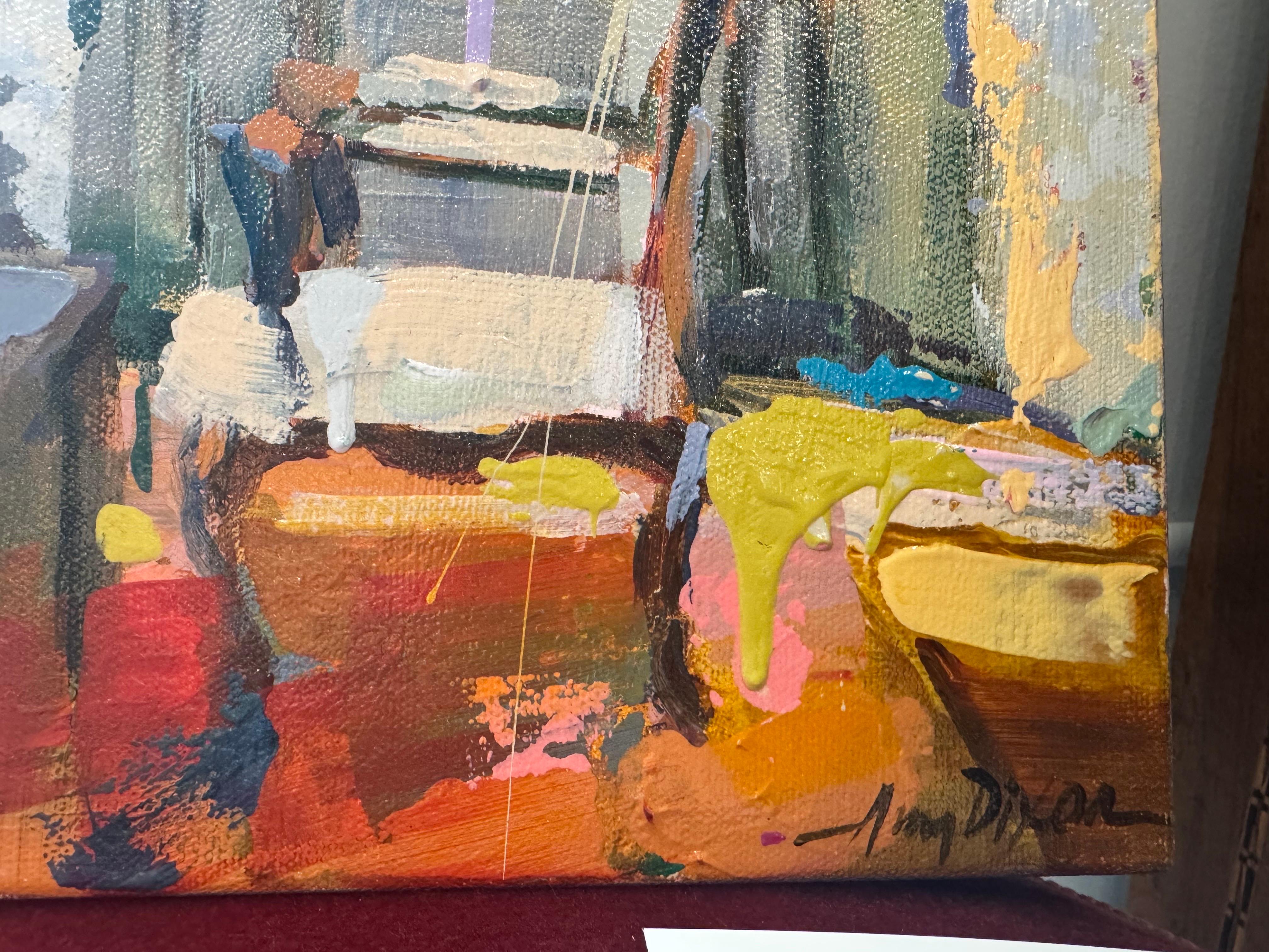 Sei invitato da Amy Dixon,  Pittura astratta di natura morta su tela per interni in vendita 2