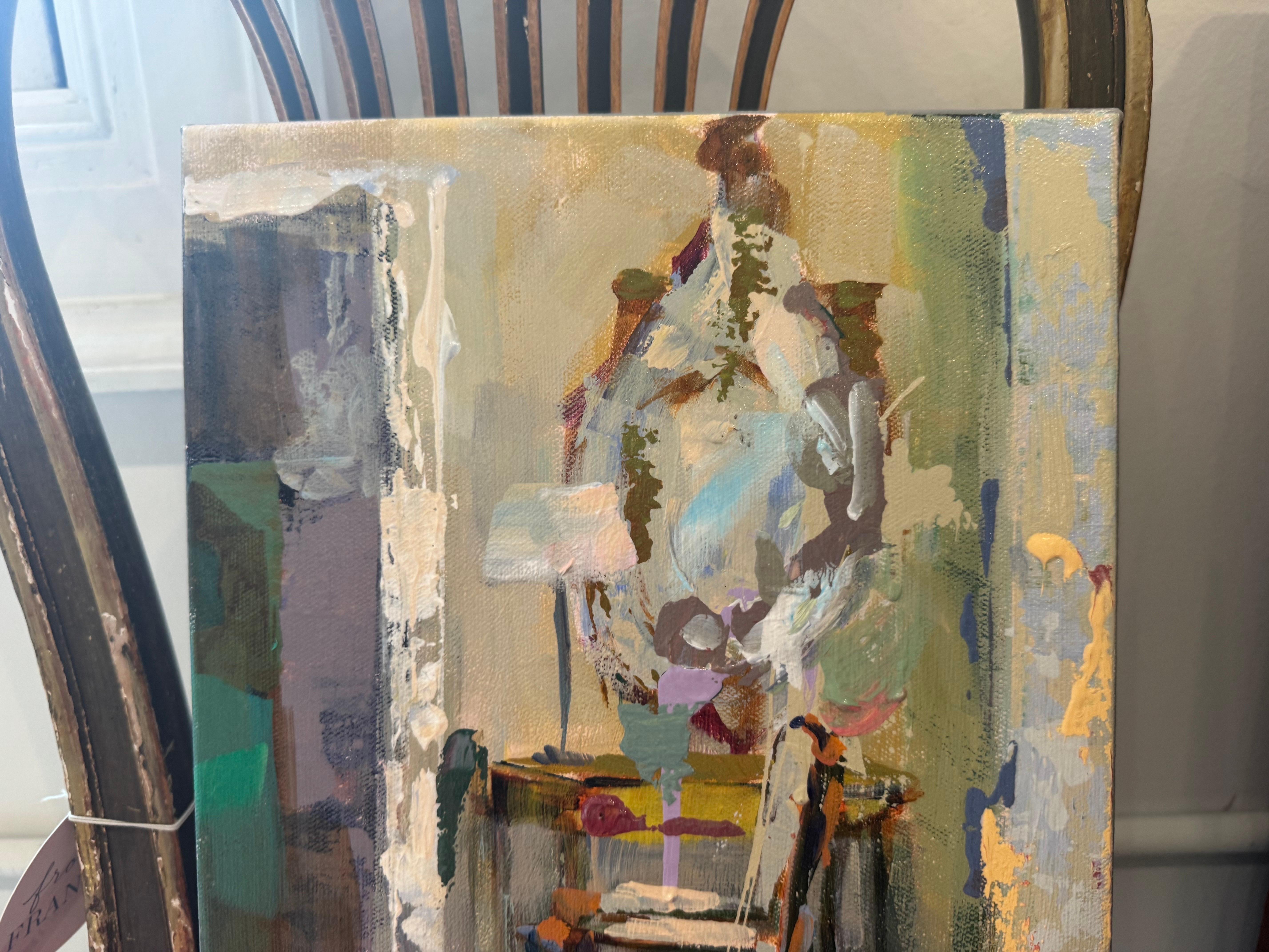 Sei invitato da Amy Dixon,  Pittura astratta di natura morta su tela per interni in vendita 3