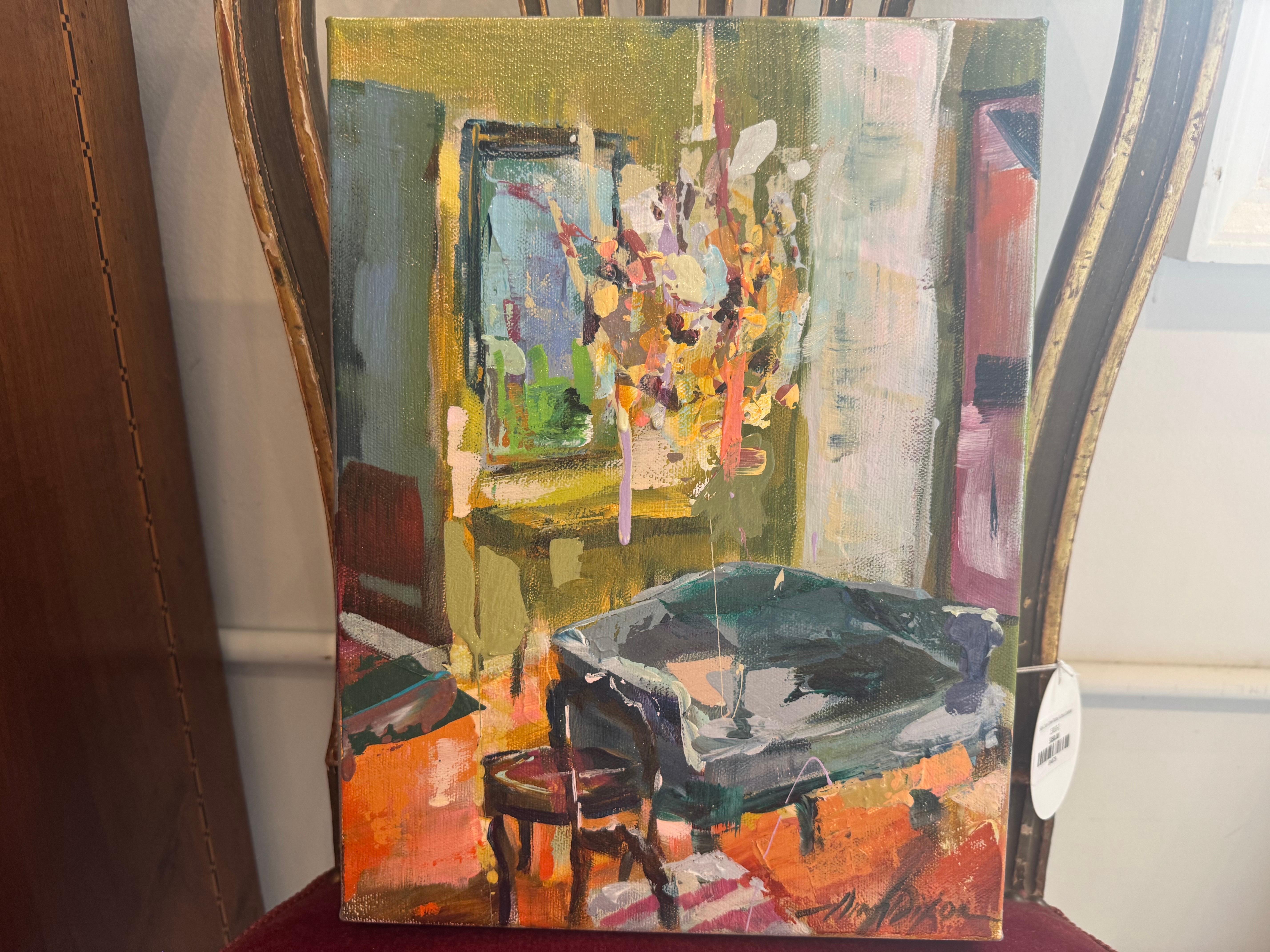 Lover's Settee di Amy Dixon,  Pittura astratta di natura morta su tela per interni in vendita 2