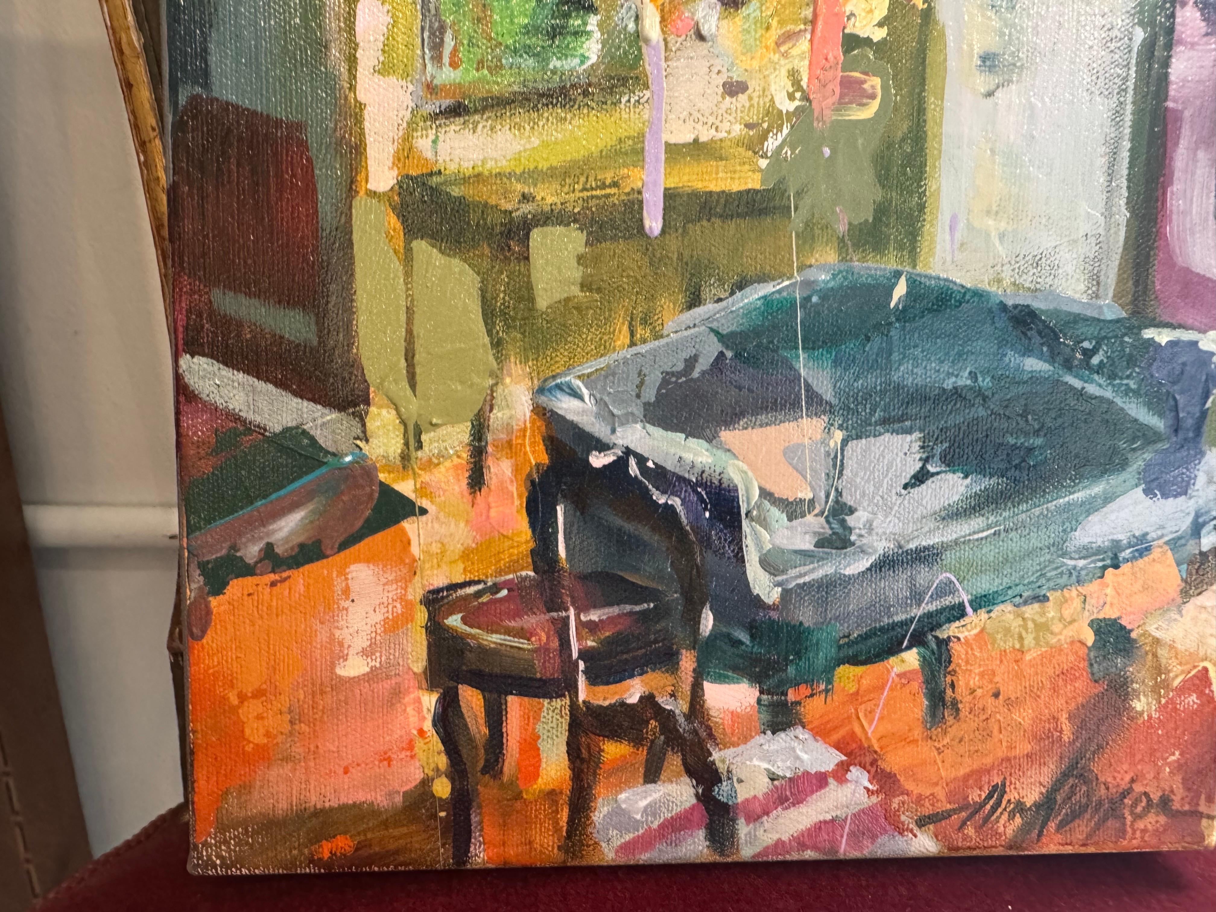 Lover's Settee di Amy Dixon,  Pittura astratta di natura morta su tela per interni in vendita 6