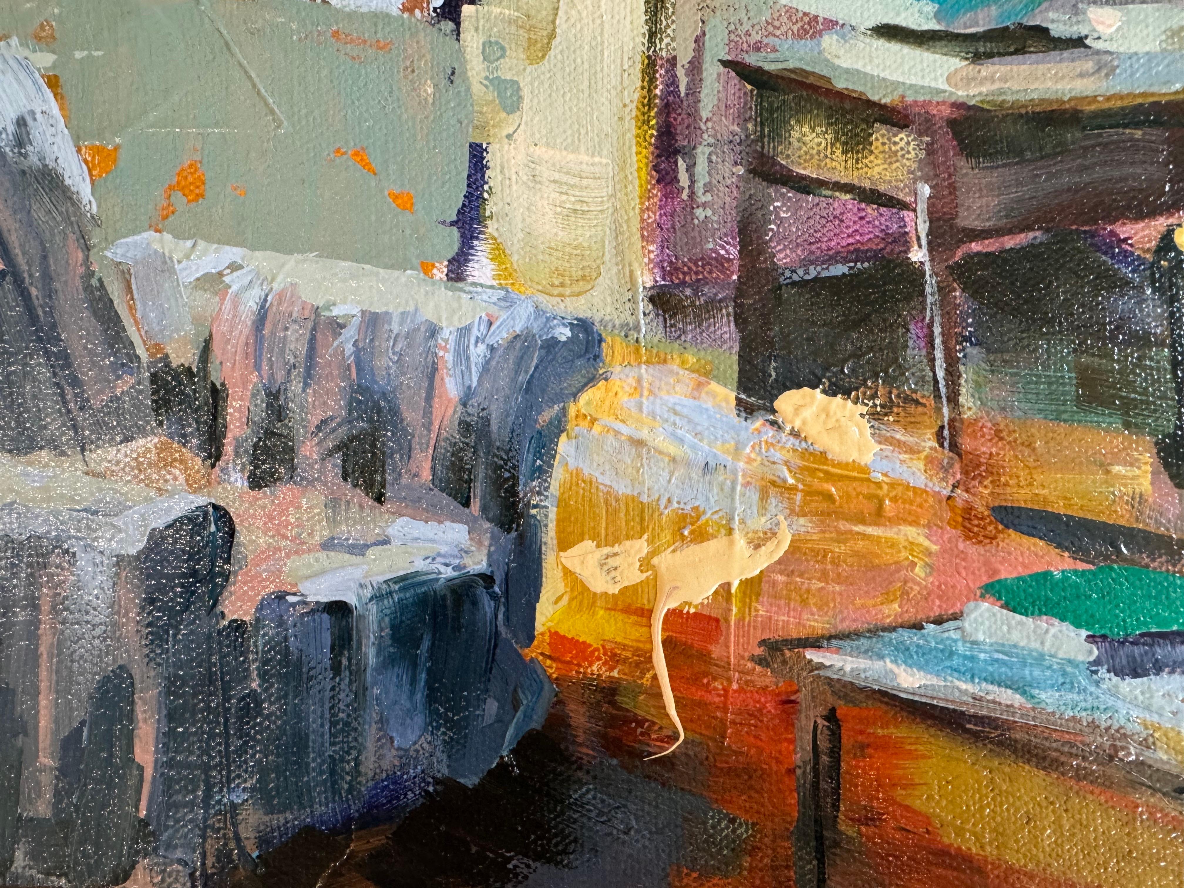 El Rincón de la Escritura por Amy Dixon,  Naturaleza Muerta Abstracta Interior Pintura en Lienzo 4